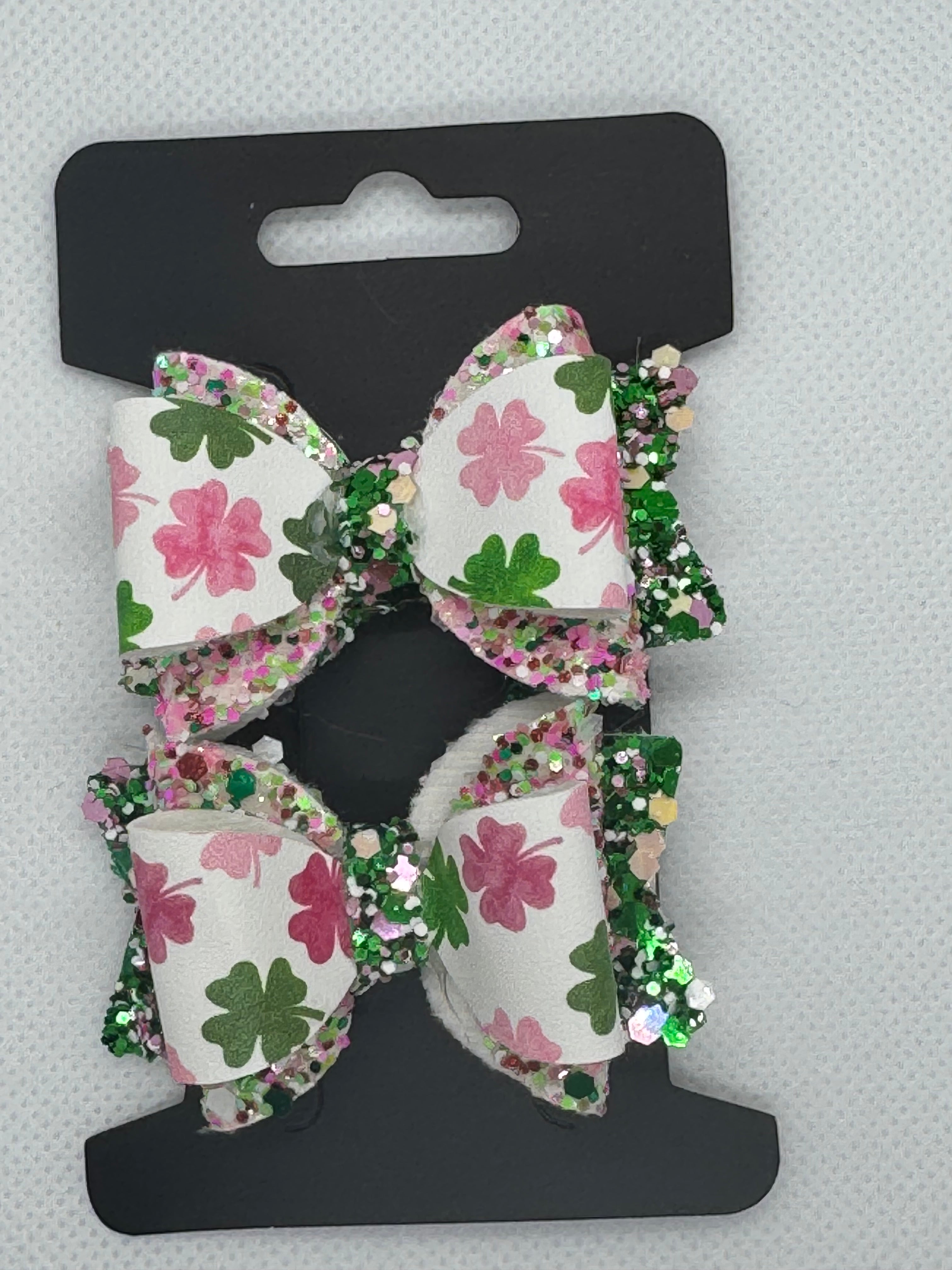 Pink and green shamrock piggy set