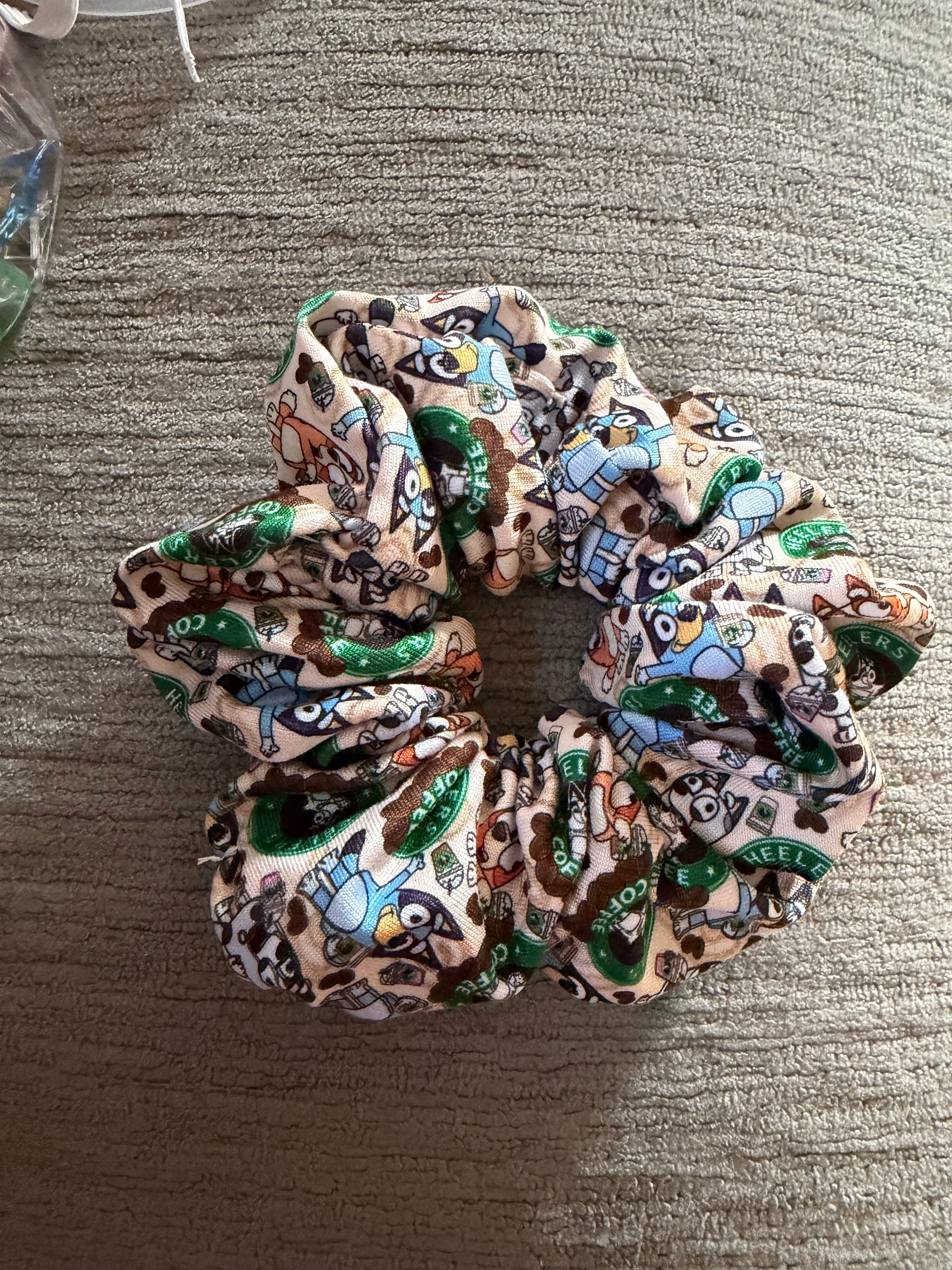 Coffee dog hair scrunchie