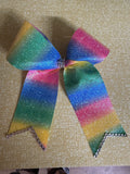 Rainbow cheer bow