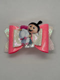 Pink straw topper bow
