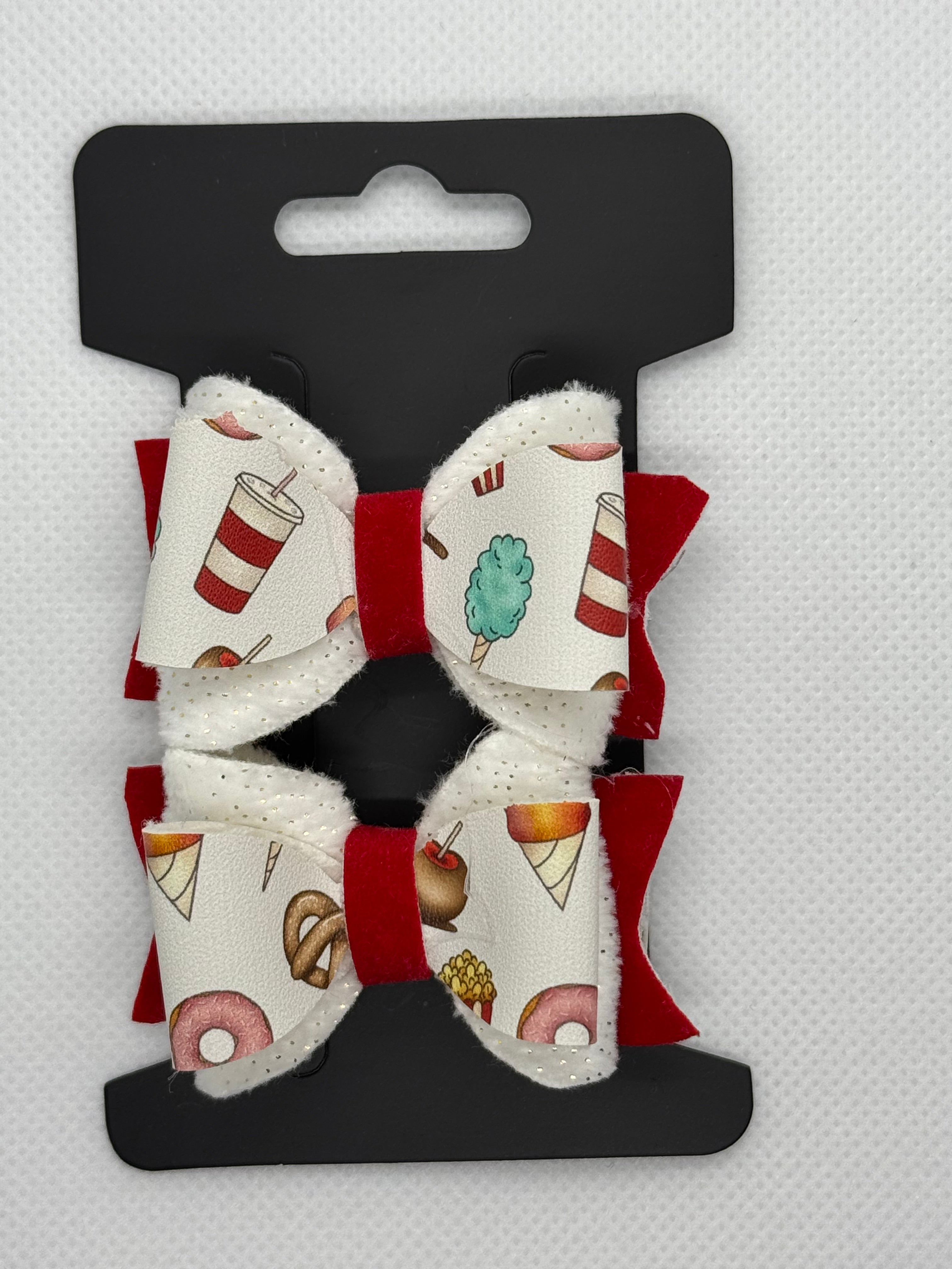 Carnival food piggy bow set