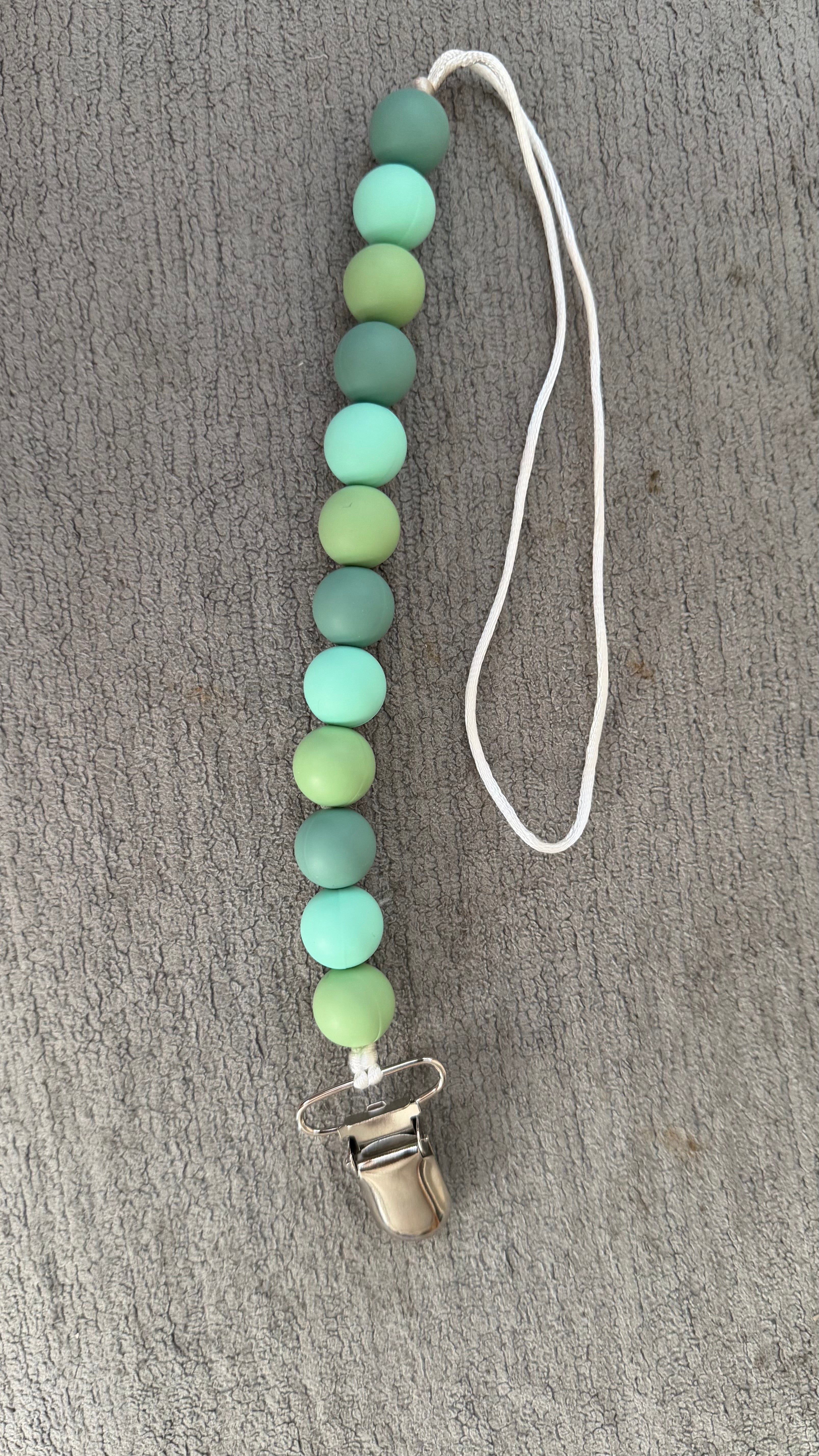 Green gradient pacifier clip