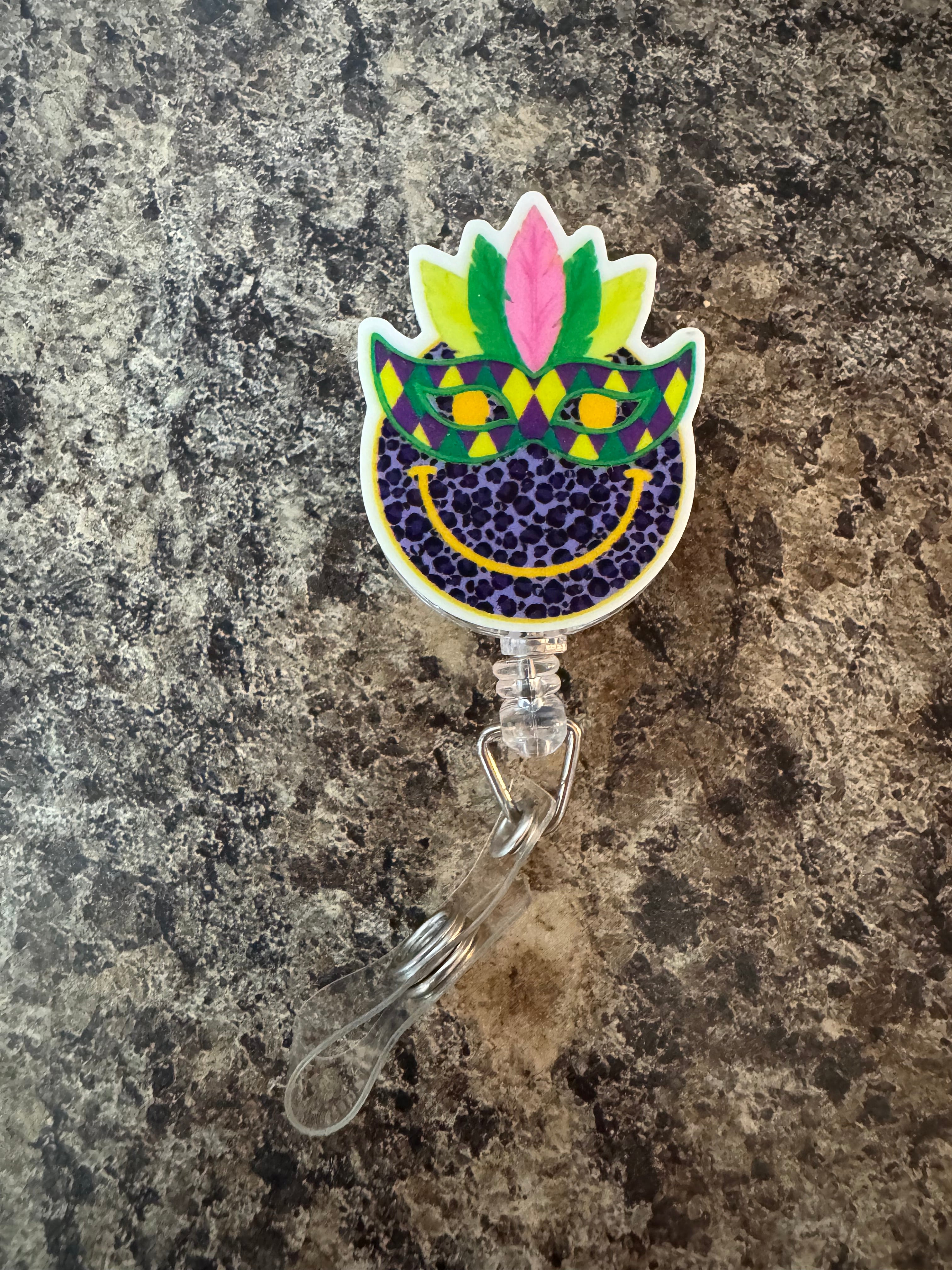 Mardi gras badge reel