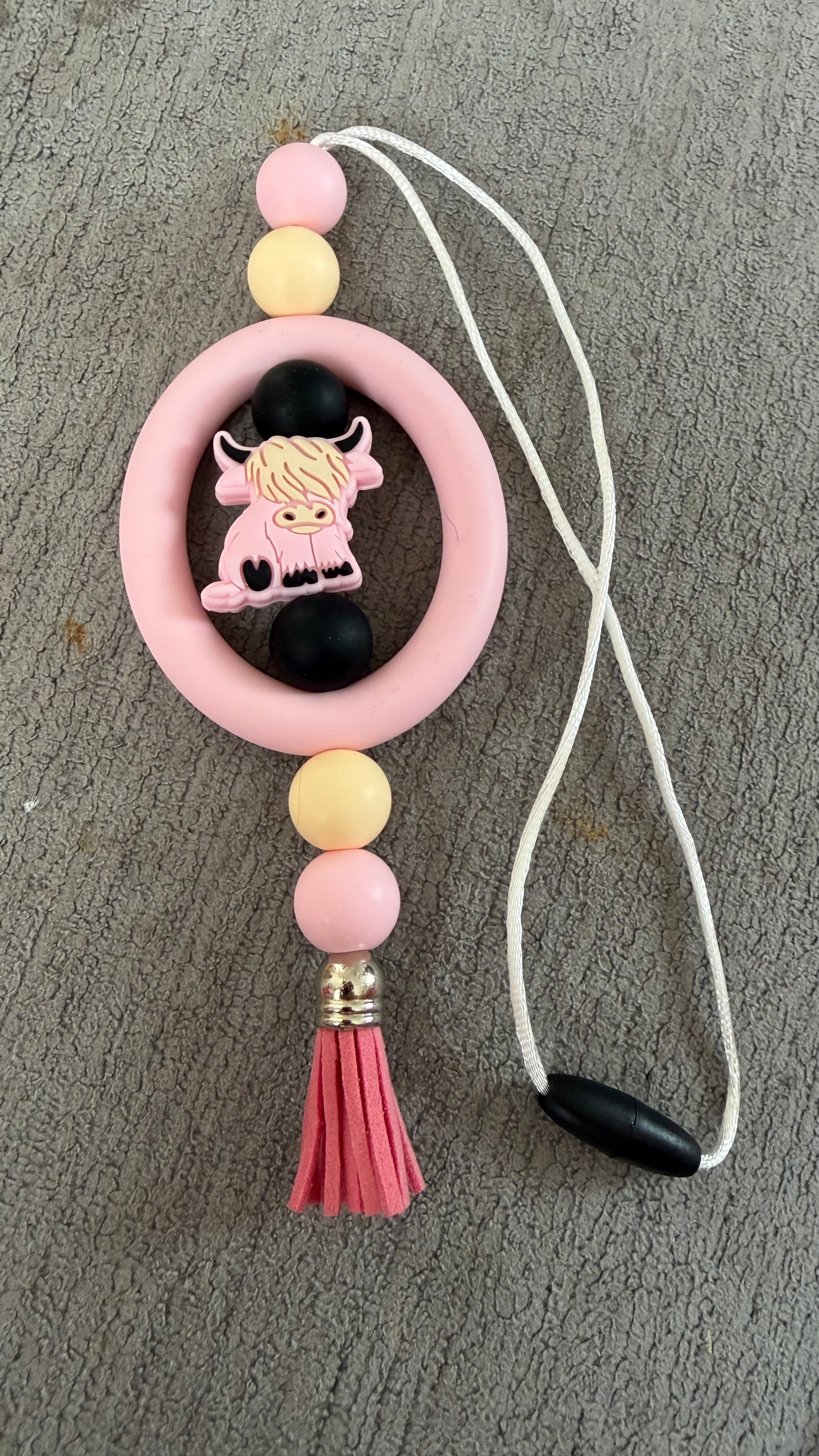 Pink Moomoo car charm