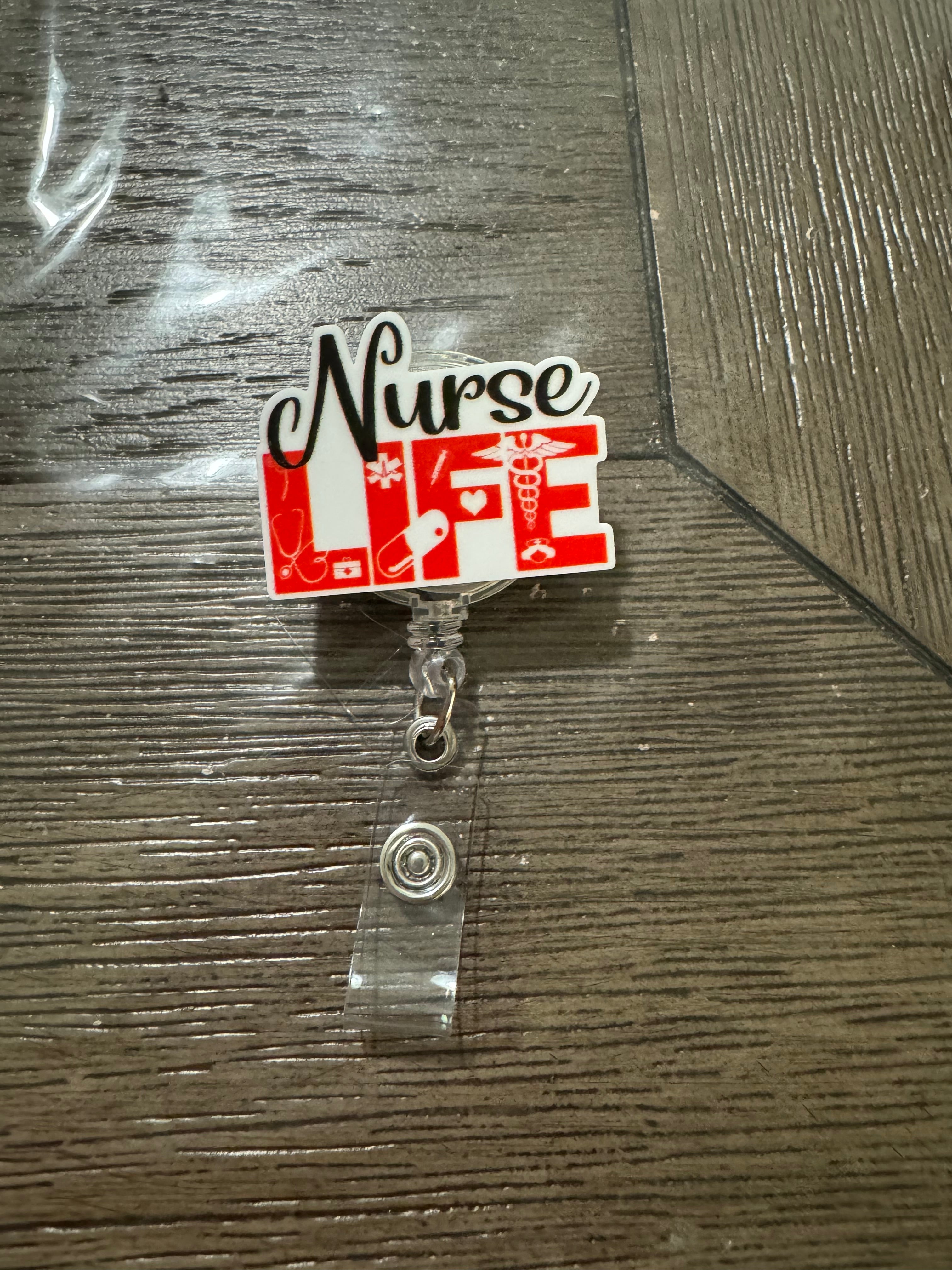 Nurse life badge reel