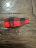 Red plaid snap clip