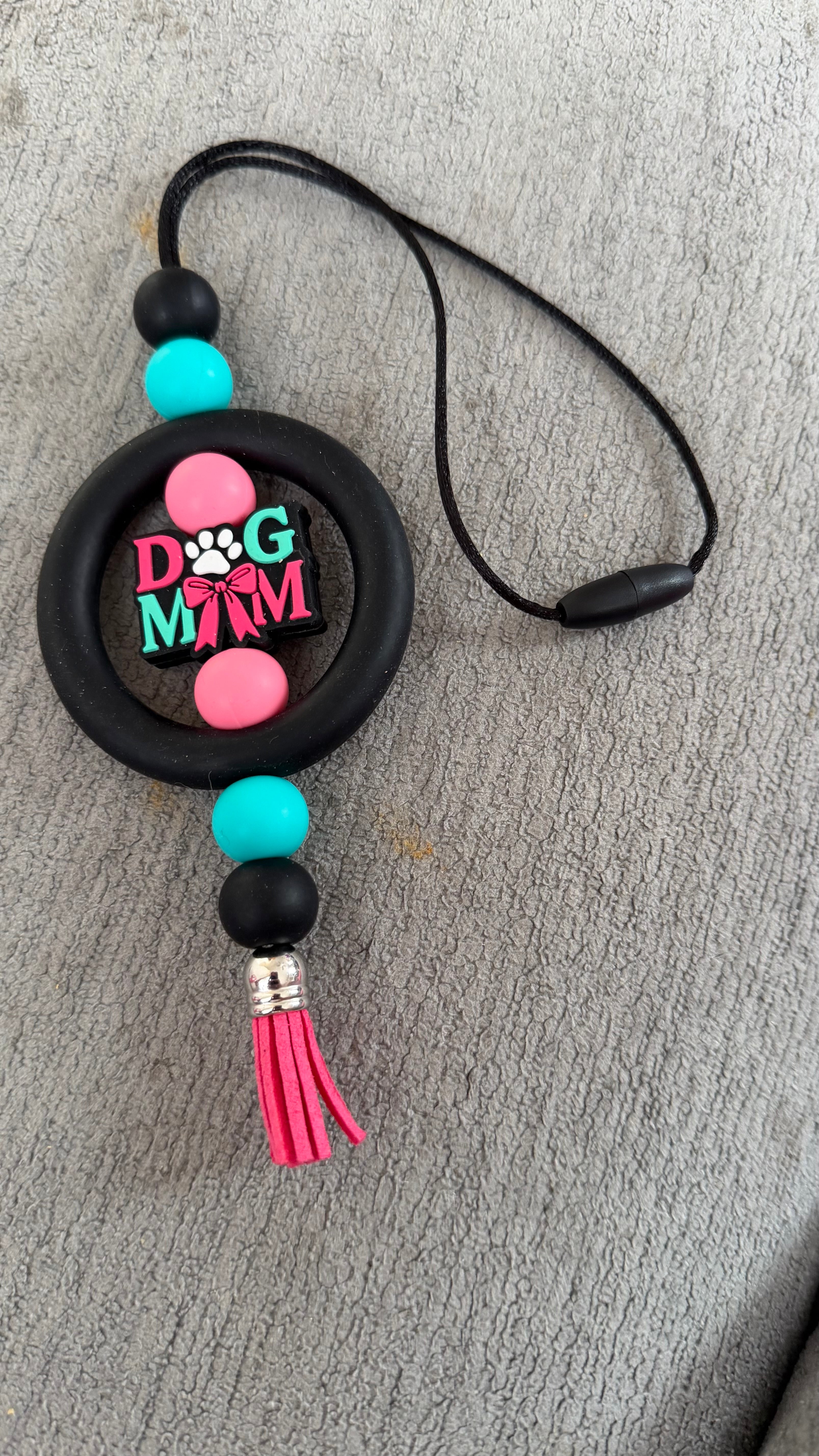 Dog mom car charm