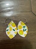 Lemon hoop earrings