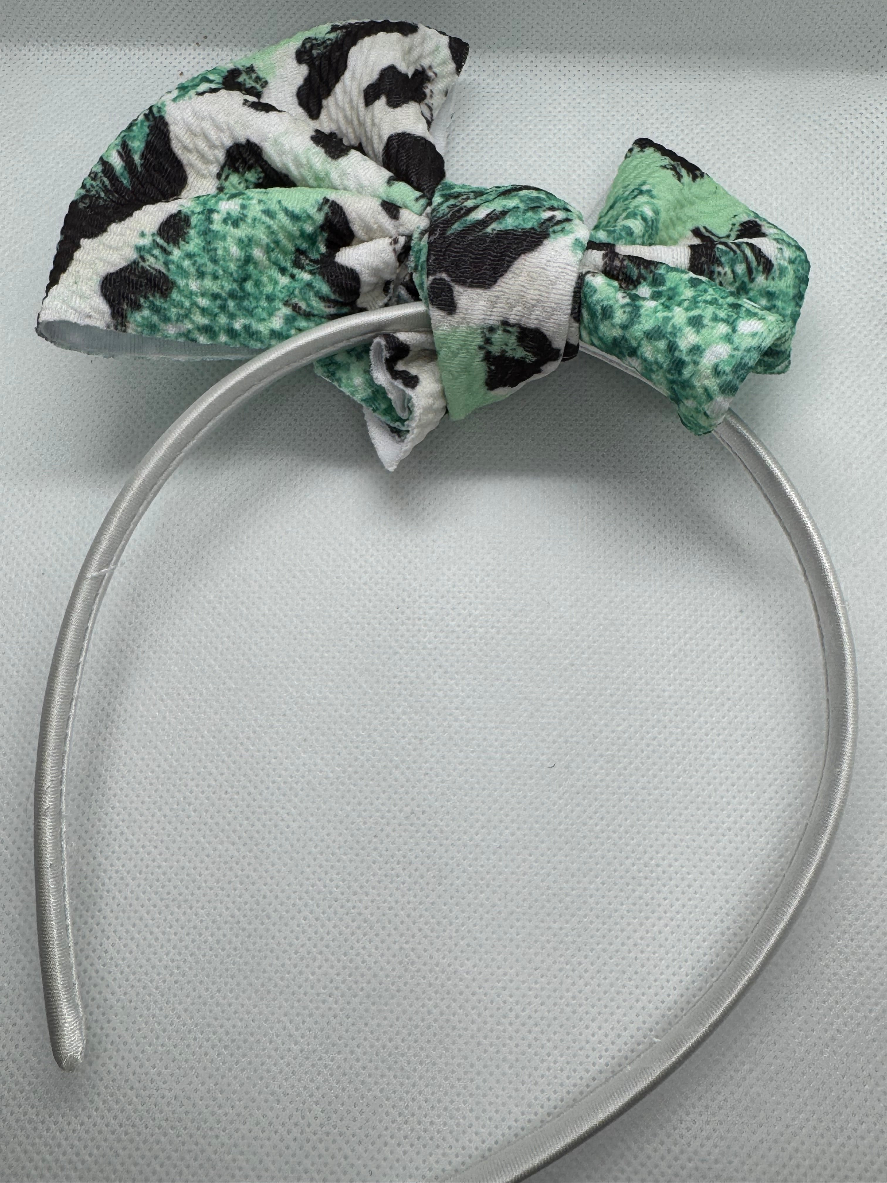 Teal cow hard headband