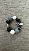Black and grey cross cup charm