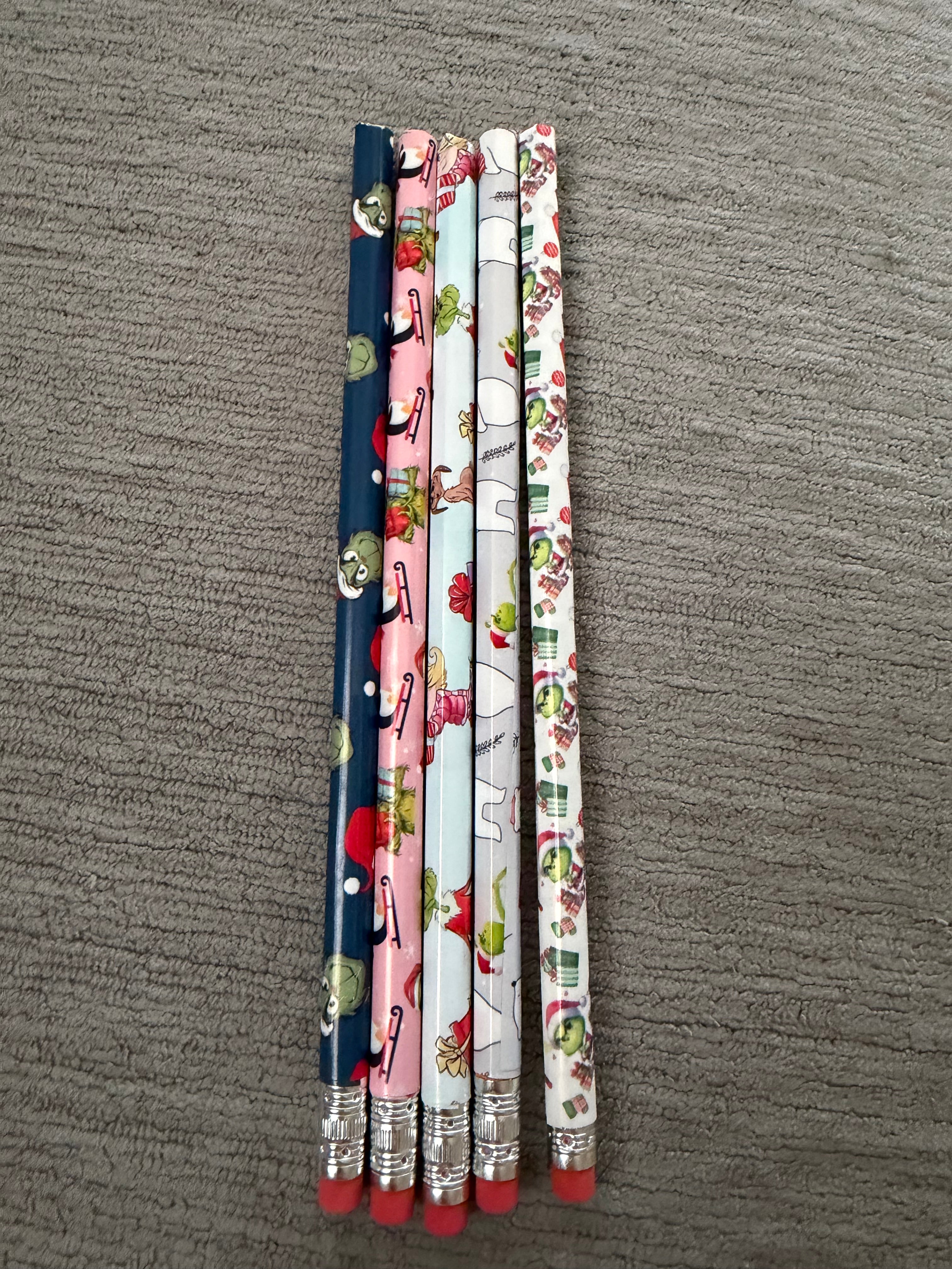 Green guy Christmas pencil set