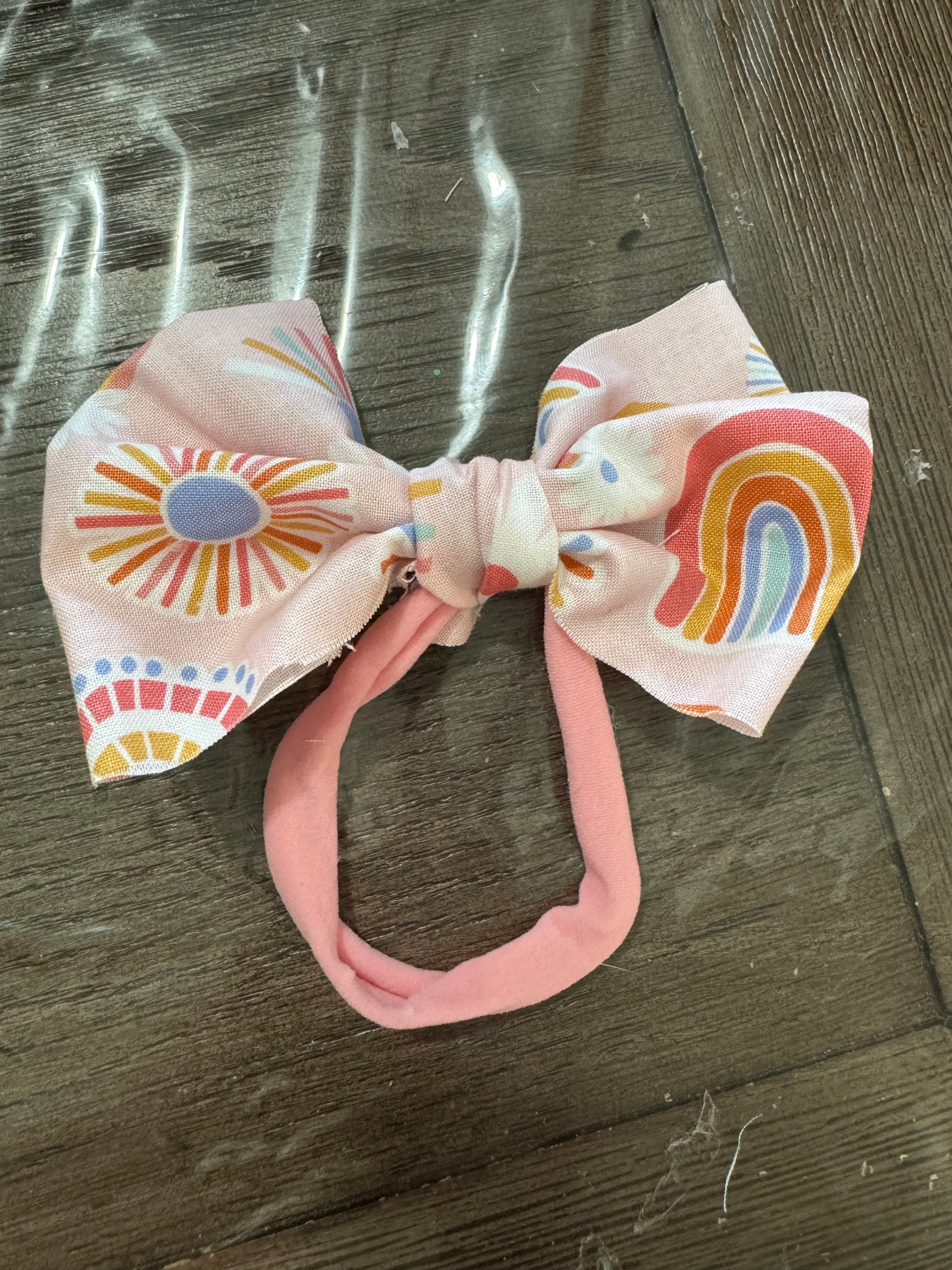 Sunny rainbow fabric headband
