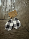 White plaid earrings