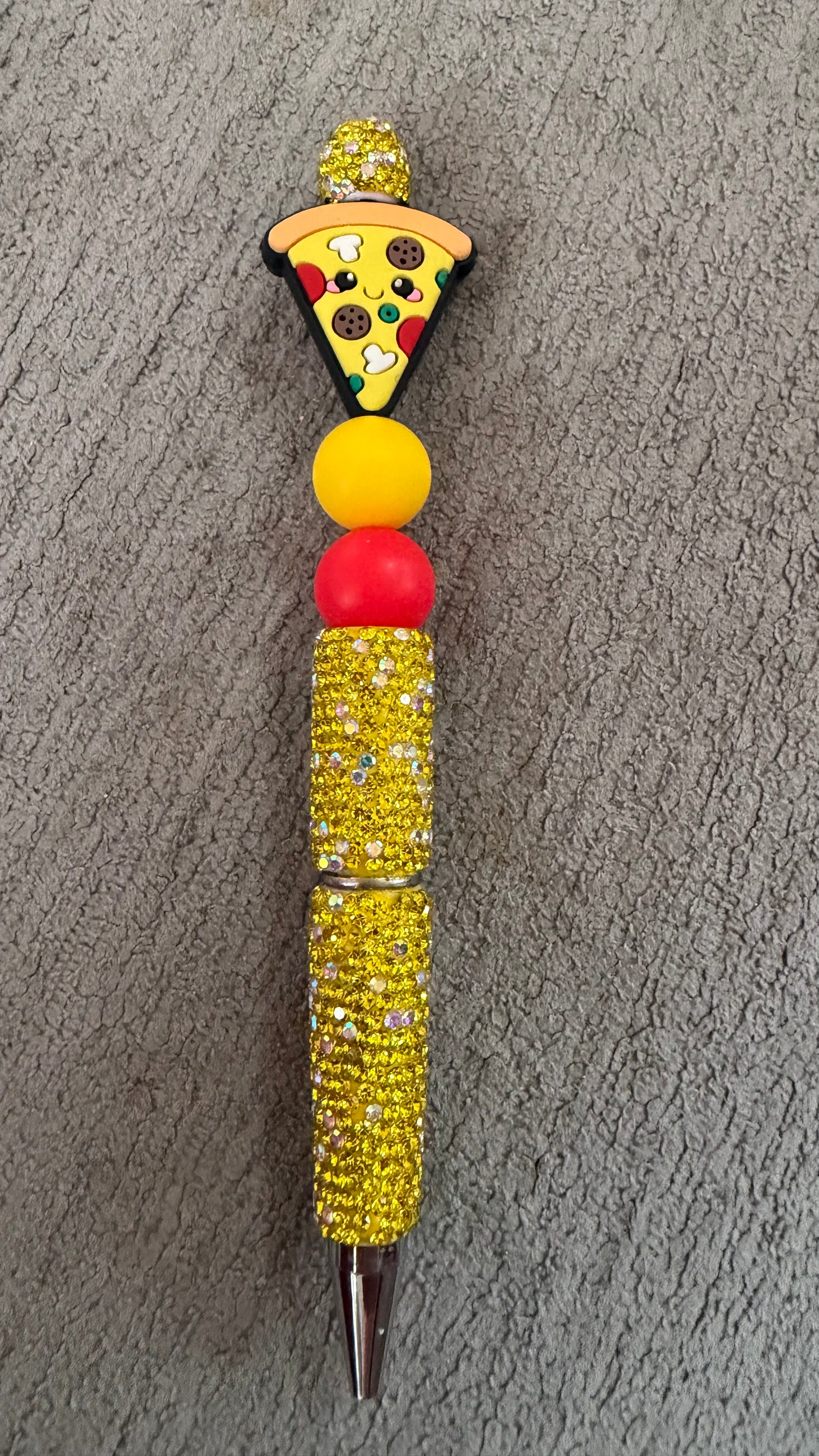 Pizza rhinestone pen