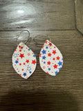Red white and blue hoop earrings