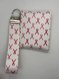 Breast cancer ribbon wristlet/card wallet set