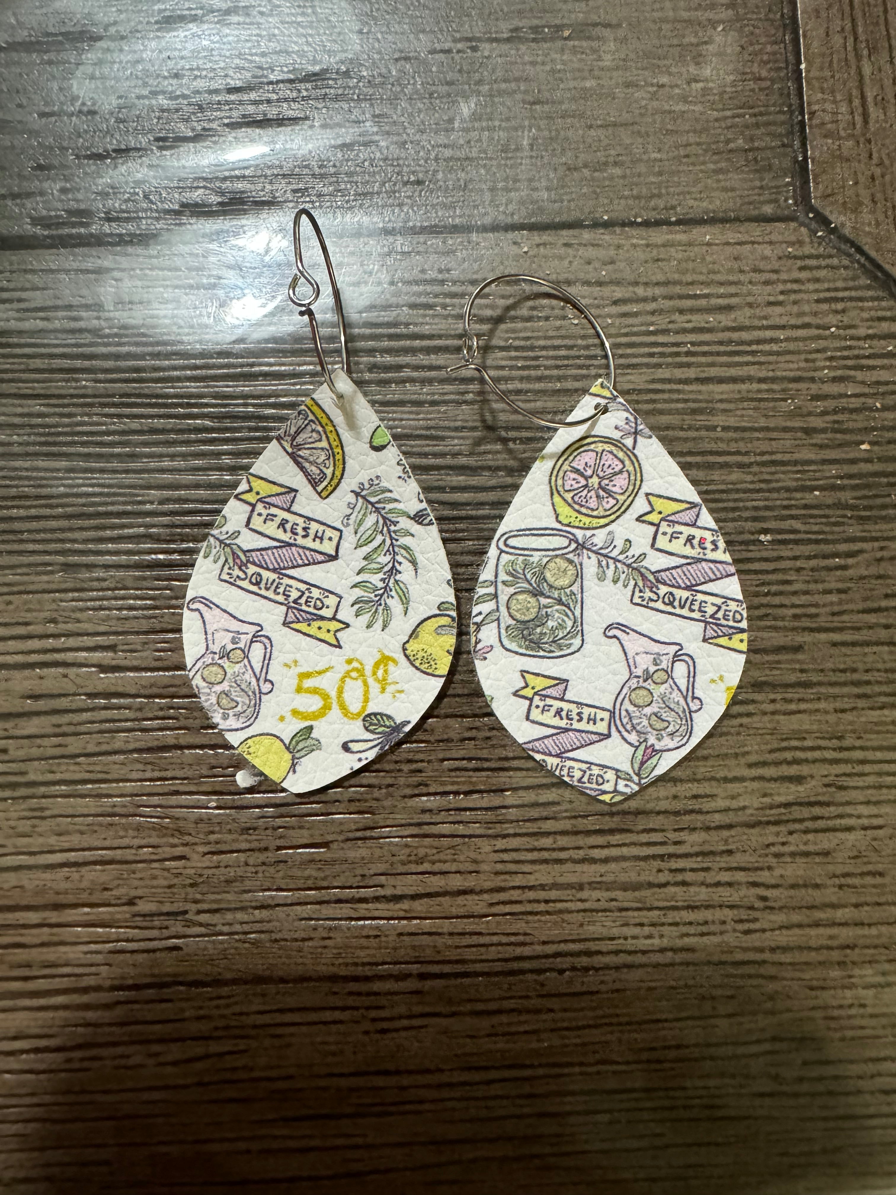 Lemonade stand hoop earring