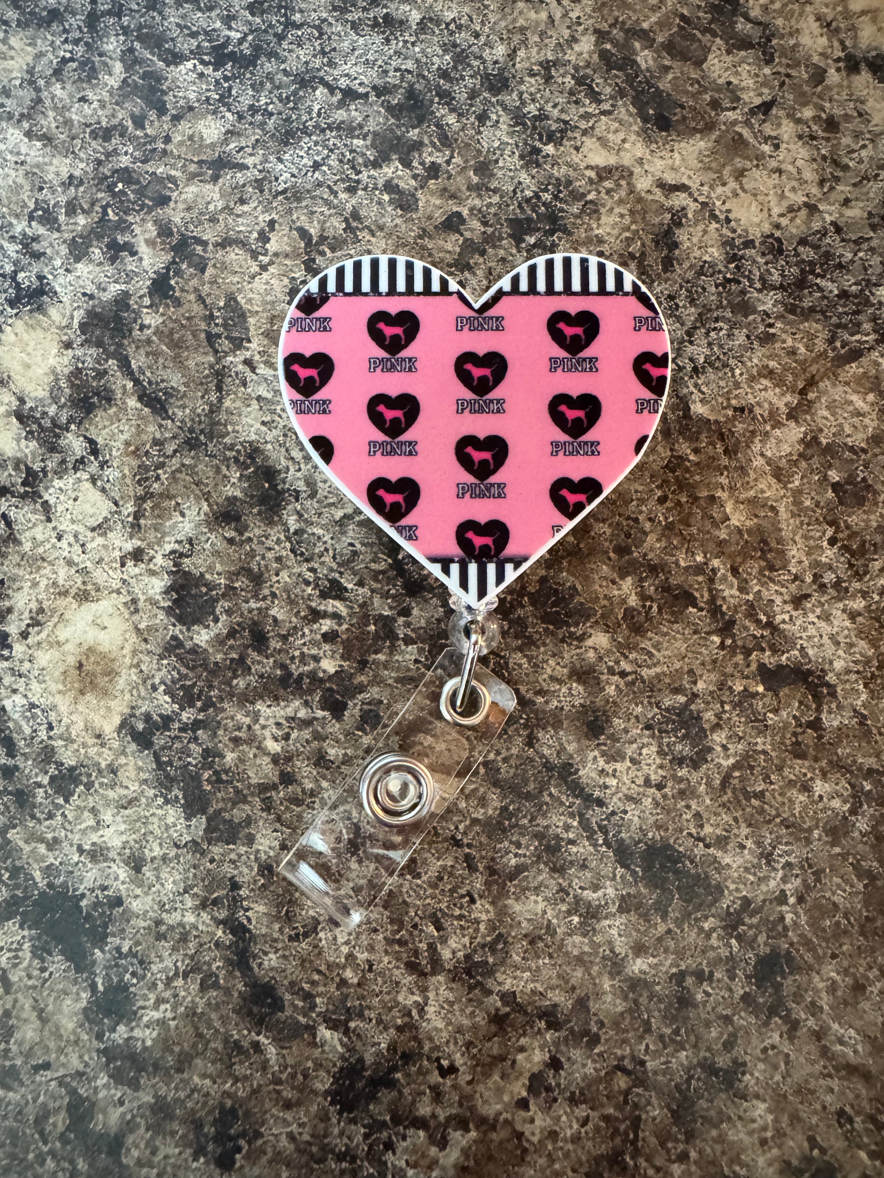 Pink badge reel