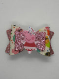 Pink straw topper bow