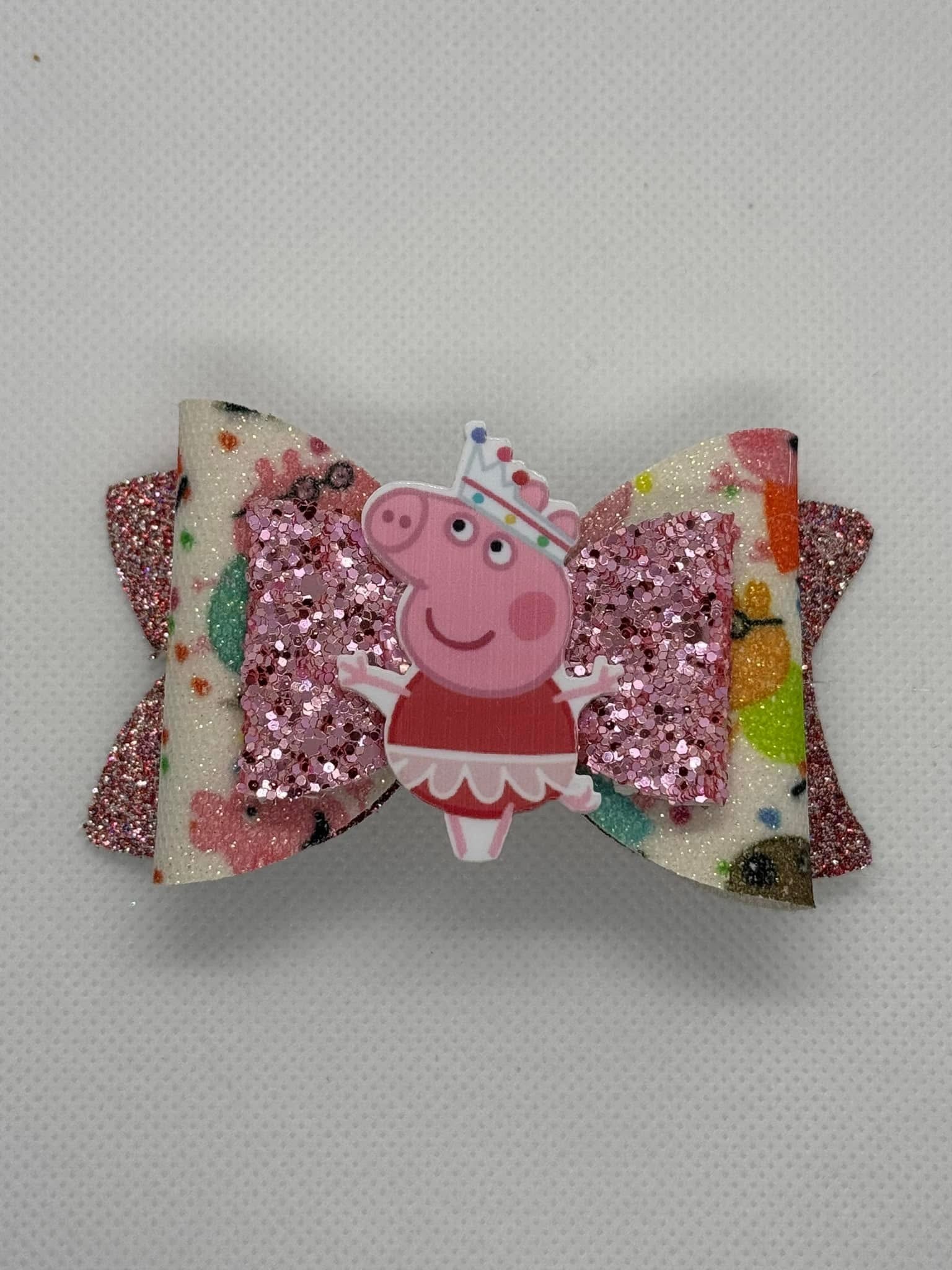 Pink straw topper bow