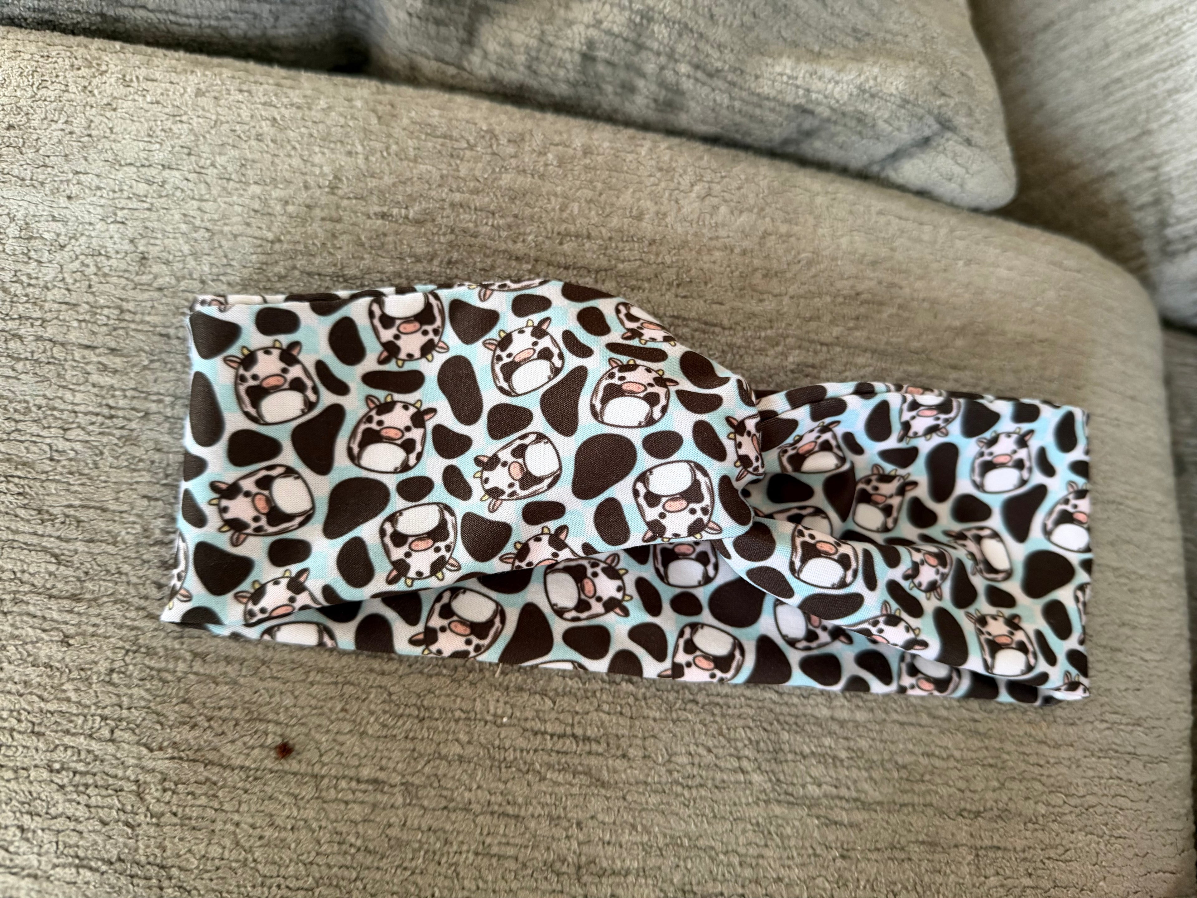 Cow squishmallow twisted headband child