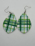 Green plaid earrings