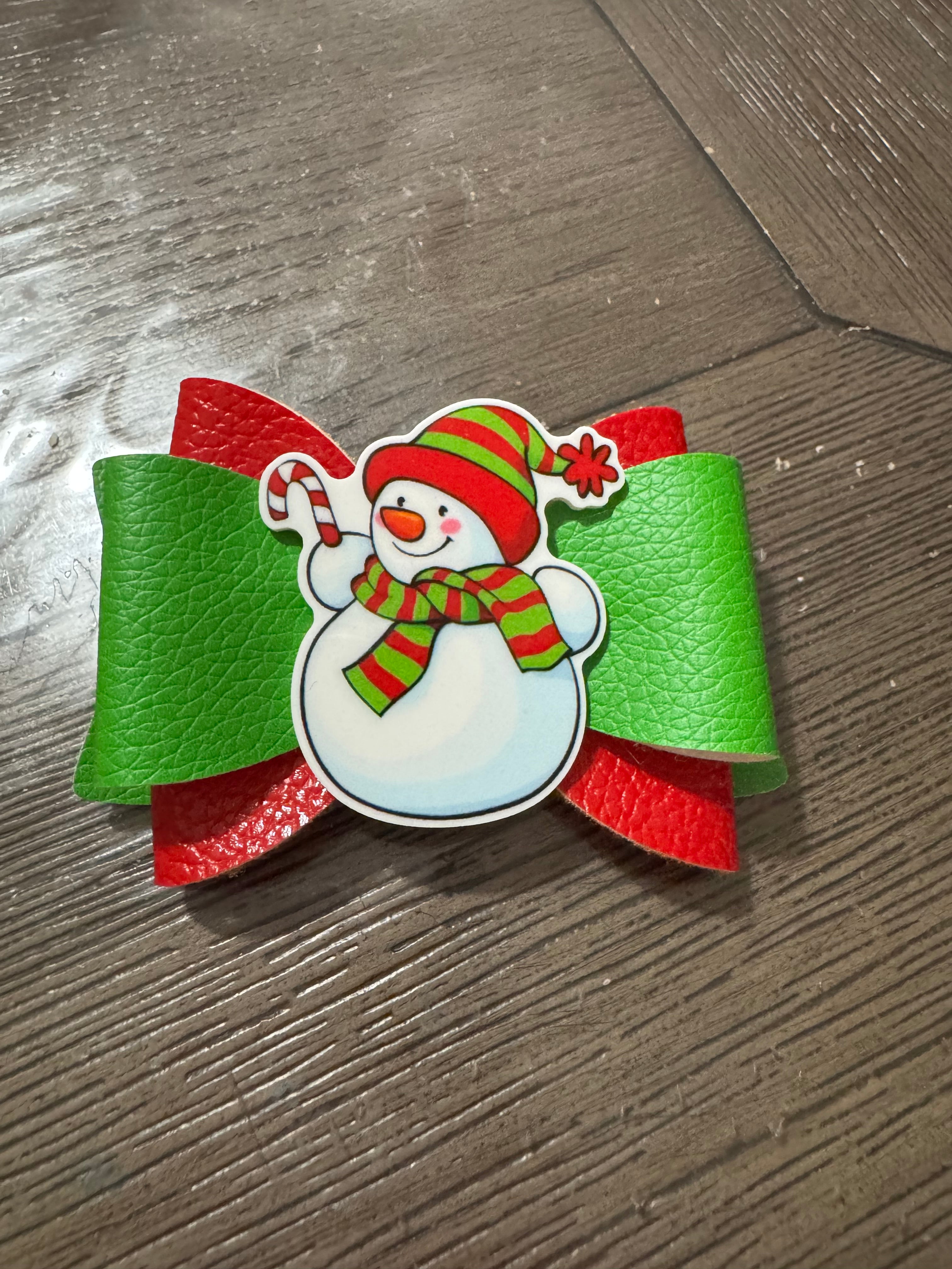 Snowman bow clip
