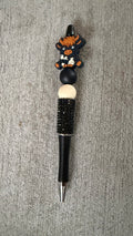Black cow rhinestone pen
