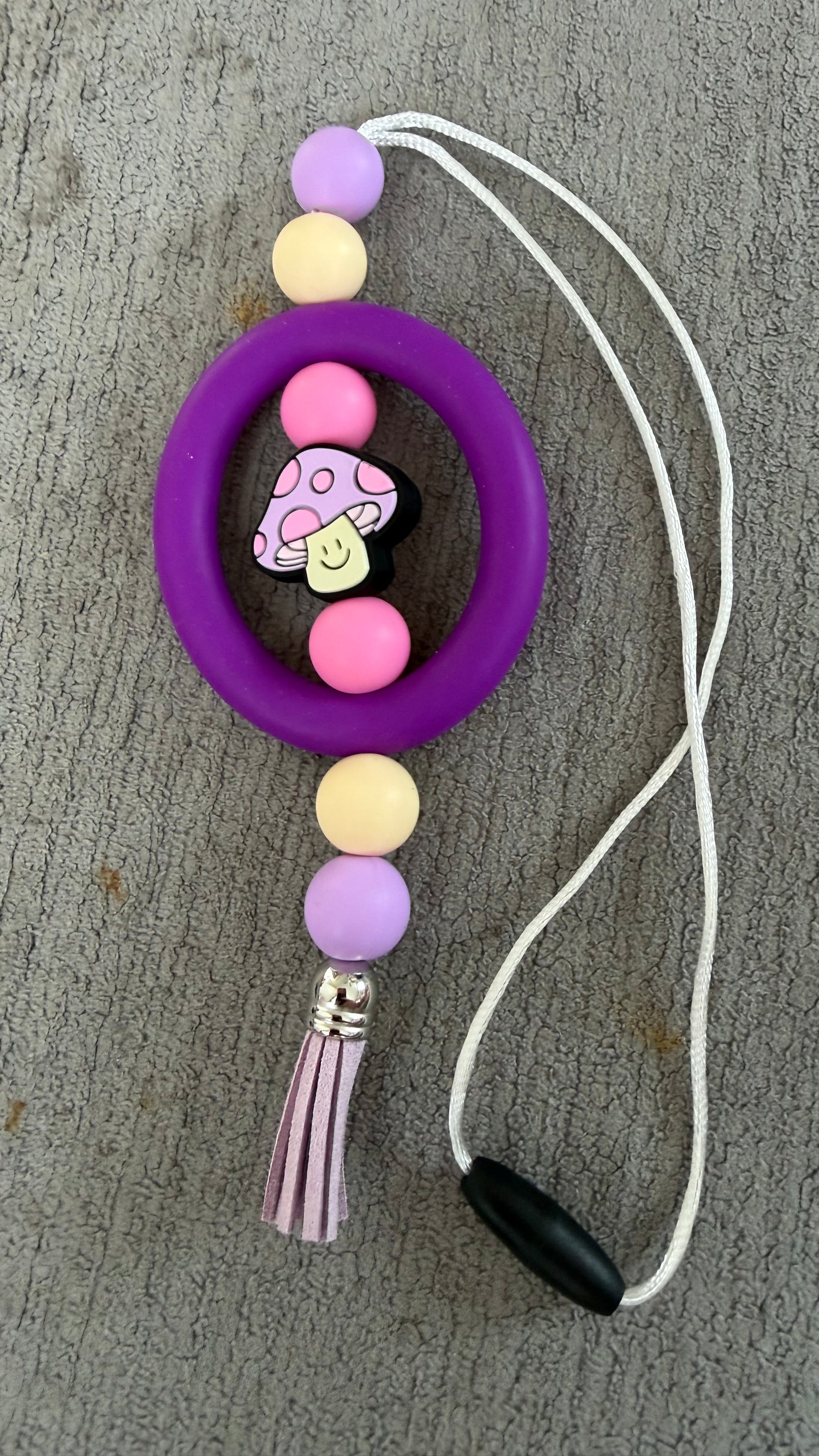 Purple mushroom car charm