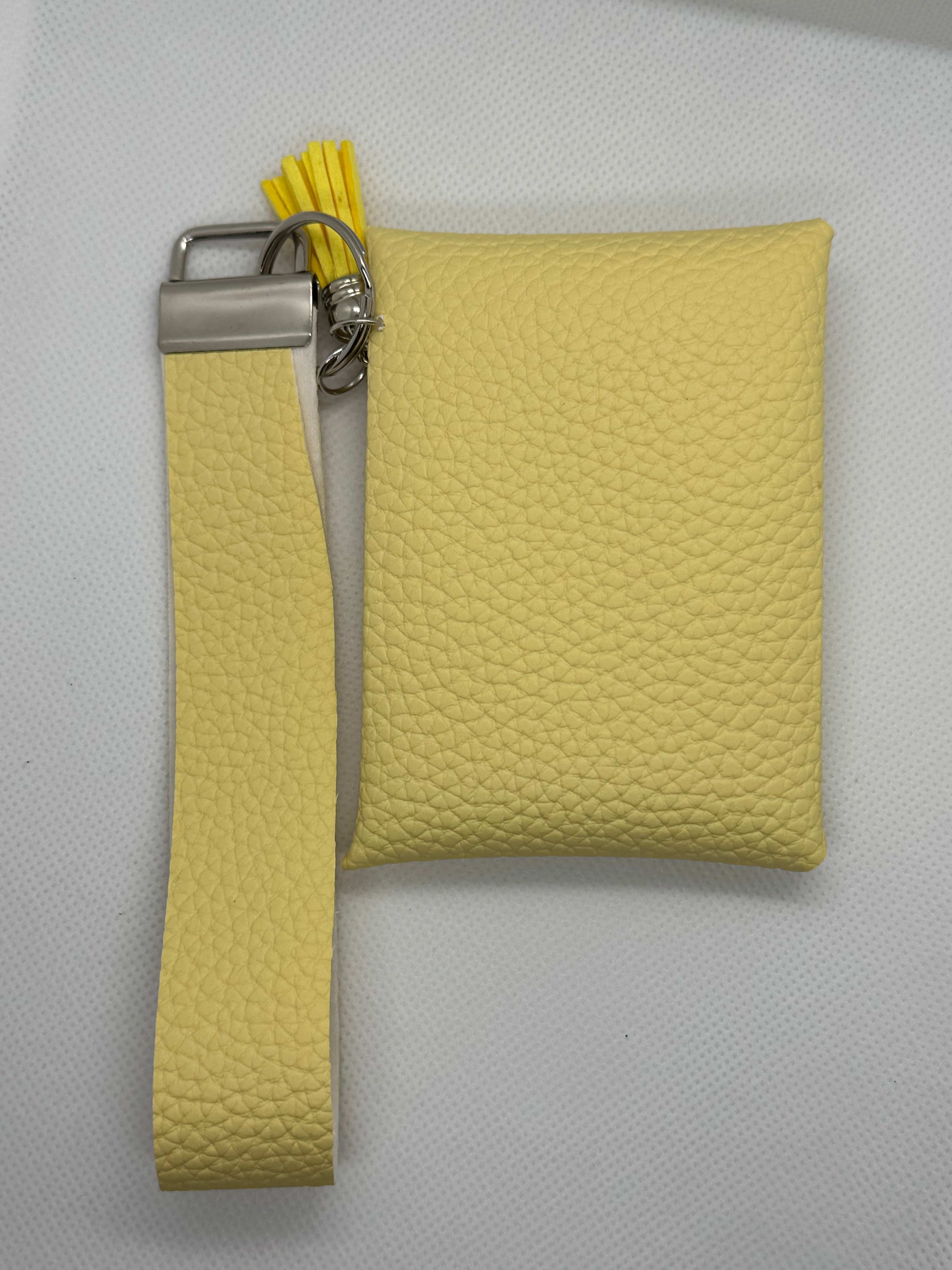 Yellow wristlet/card wallet set