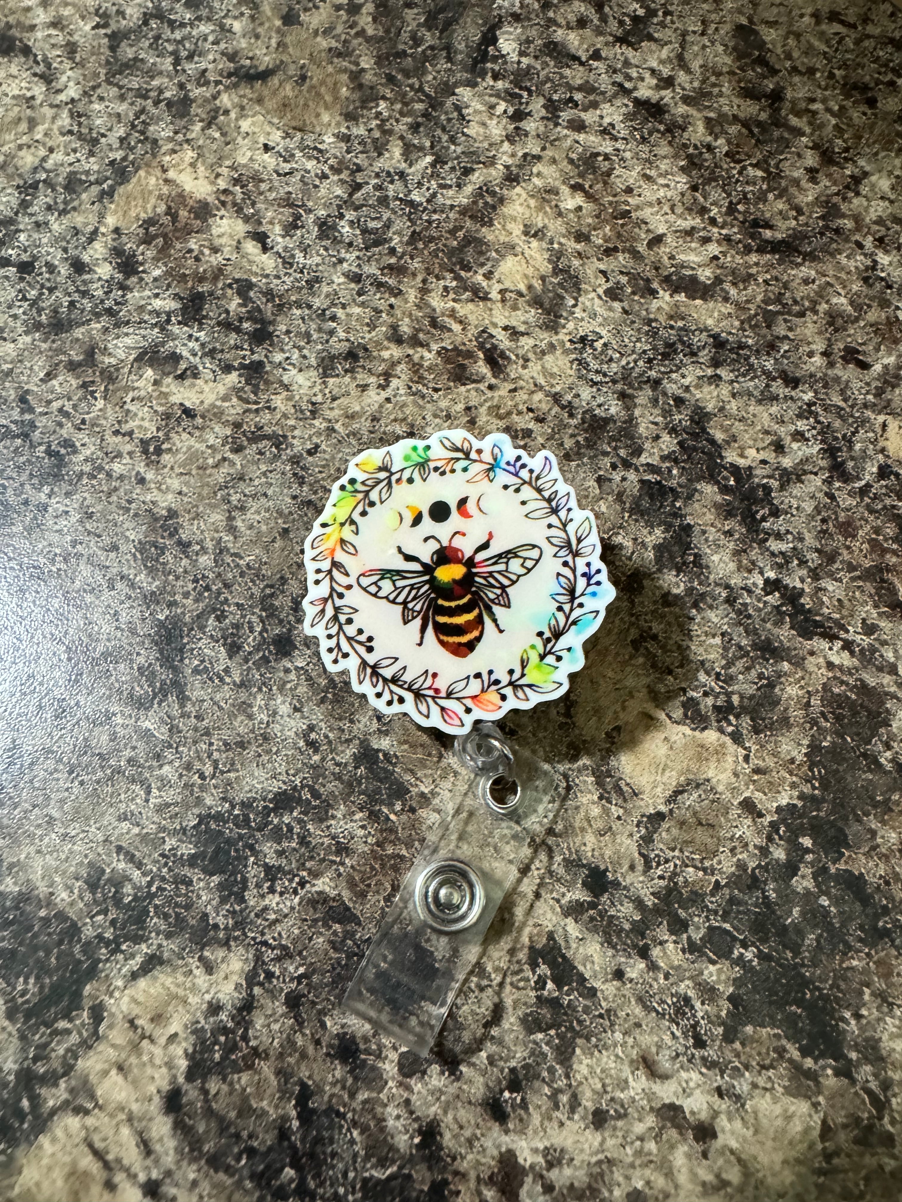 Honey bee badge reel