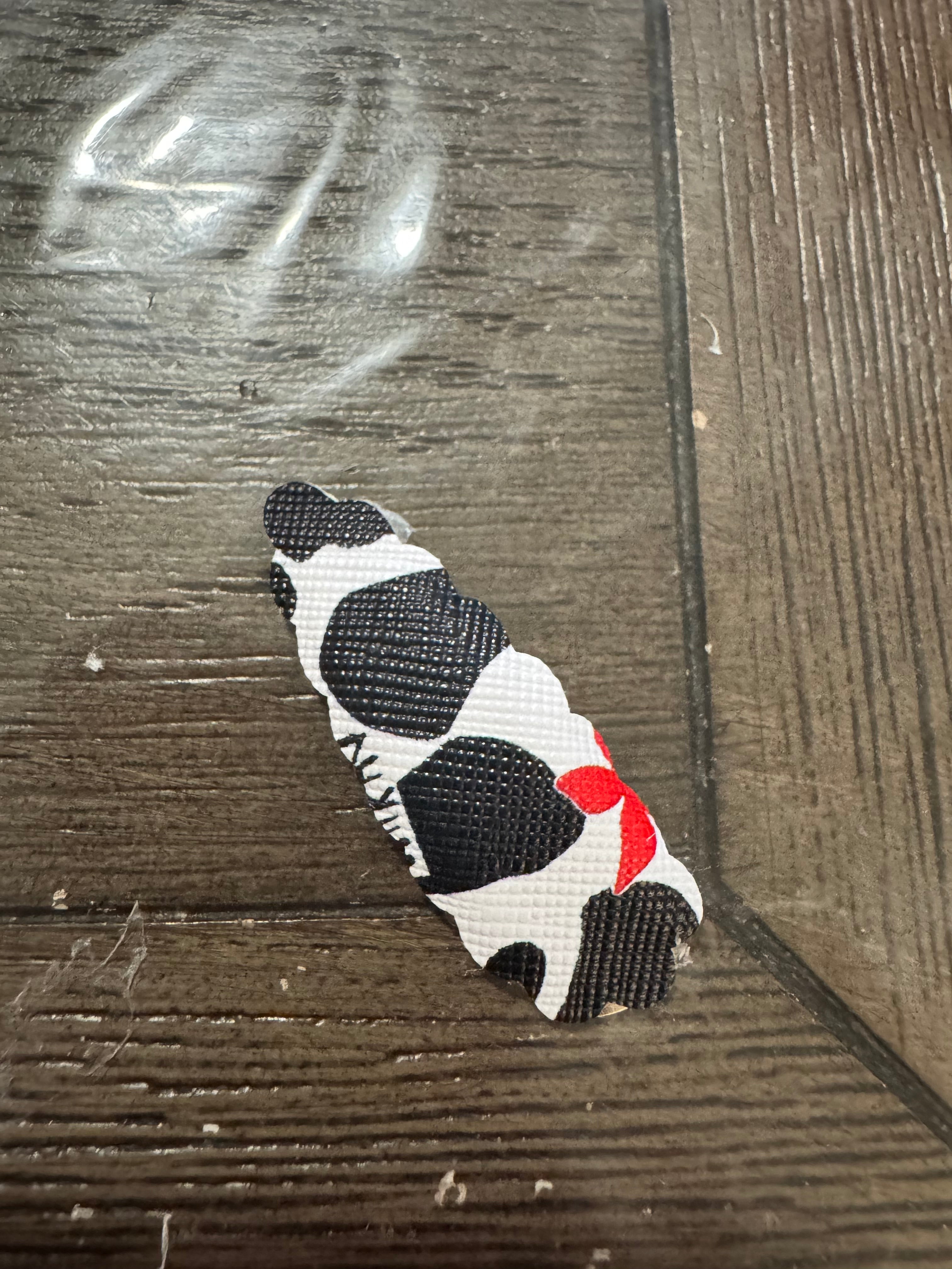 Cow print snap clip