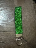 Green glitter keychain