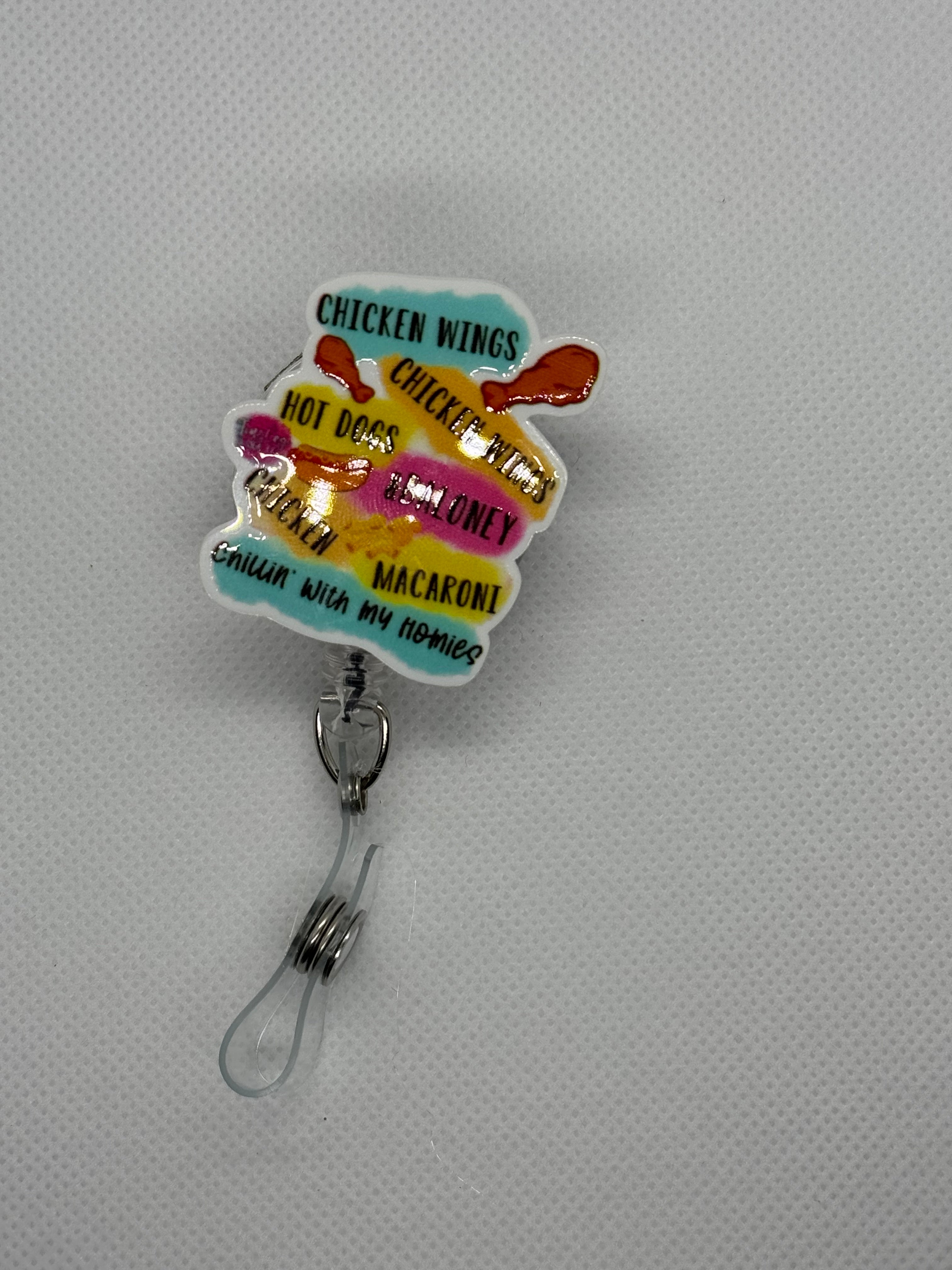 Chicken wing chicken wing badge reel