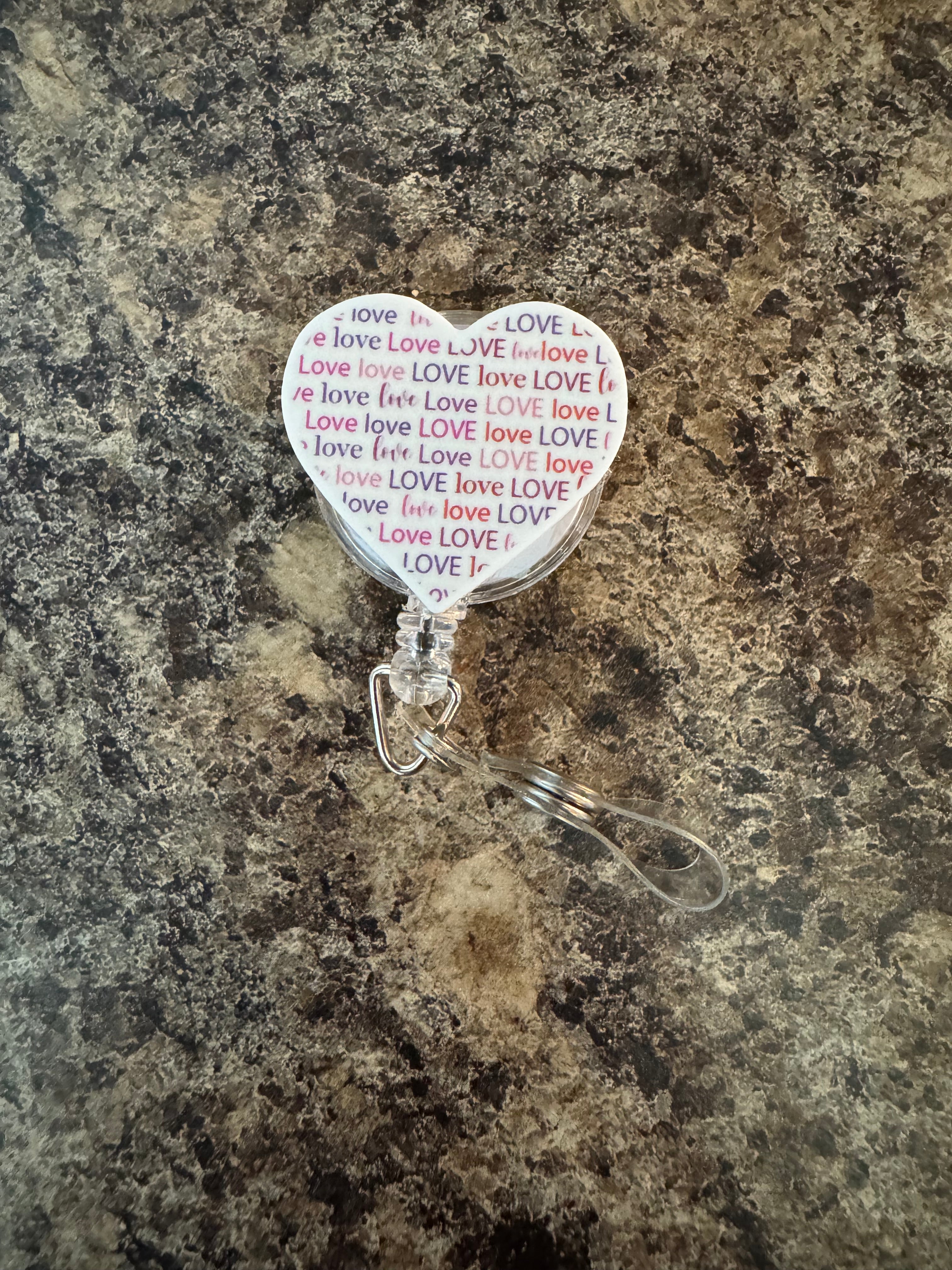 Love heart badge reel