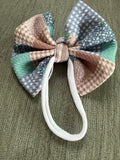 Patchwork nylon headband