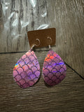 Pink mermaid earrings