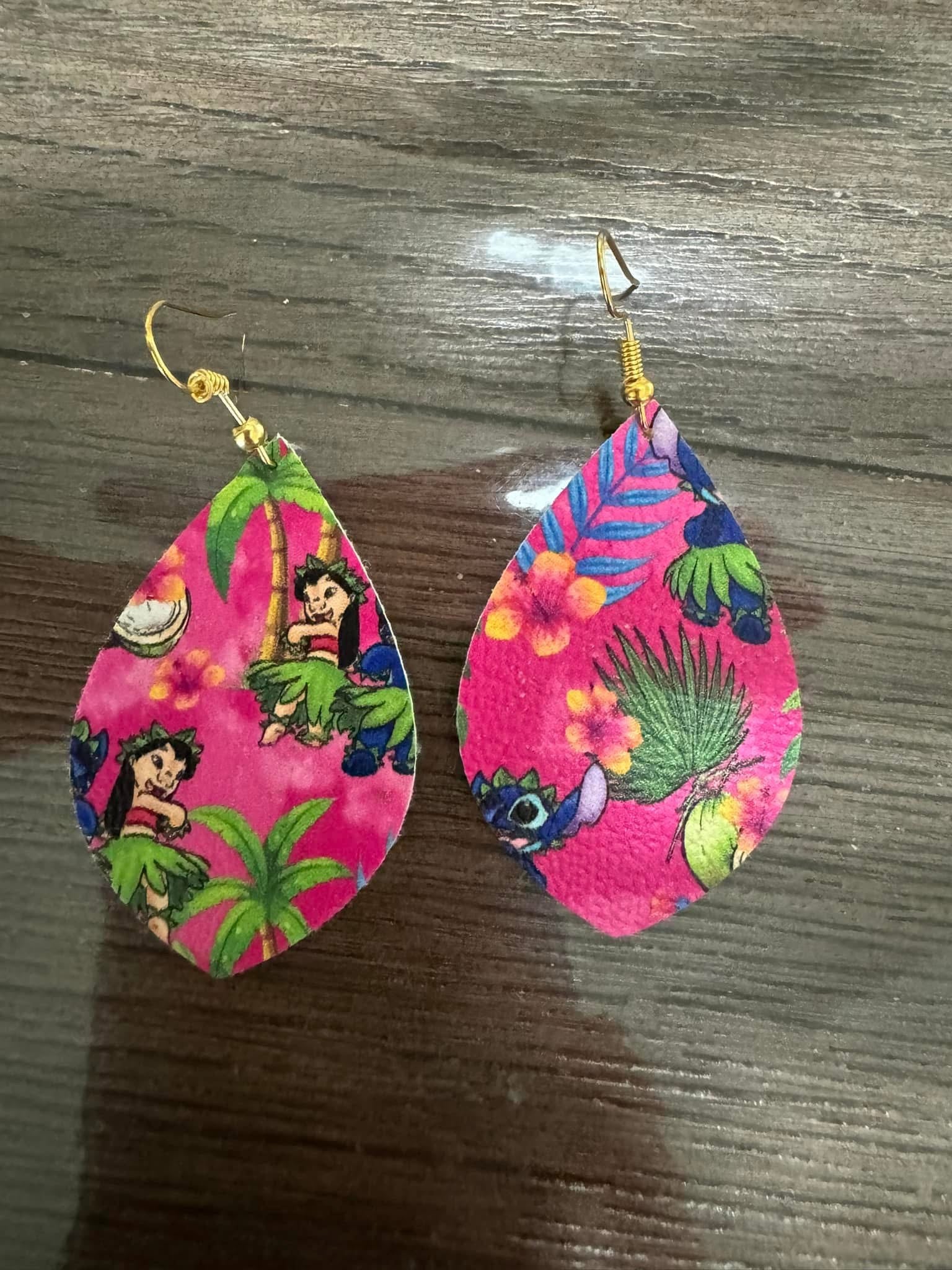 Pink dangle earrings