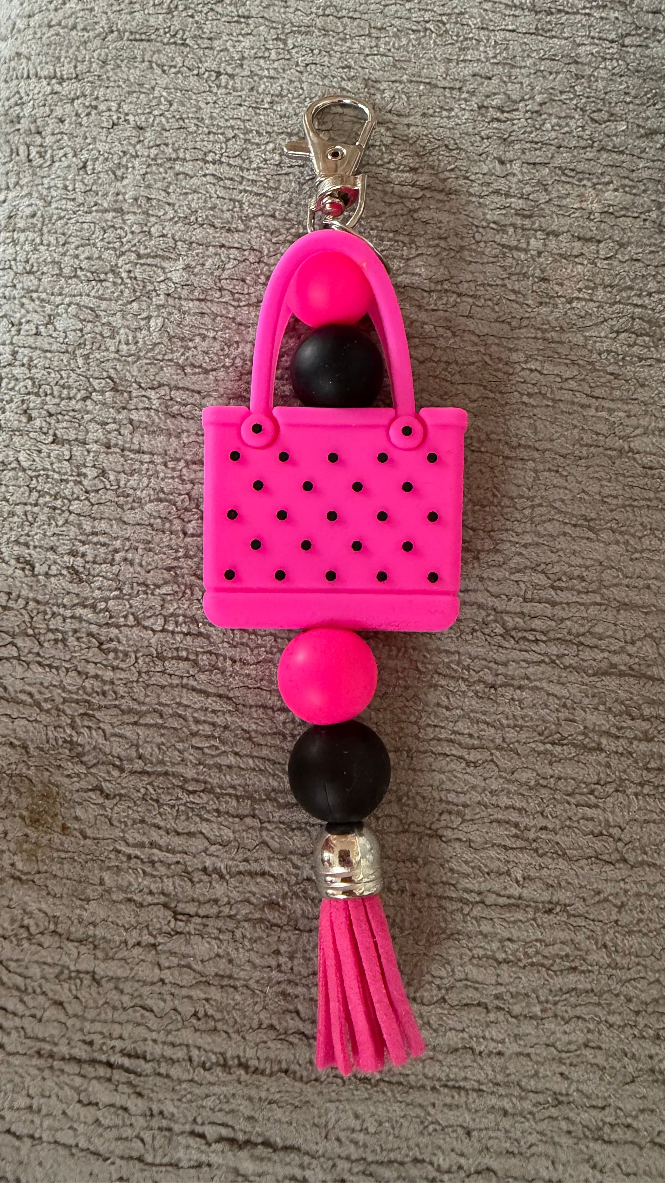 Pink bag keychain