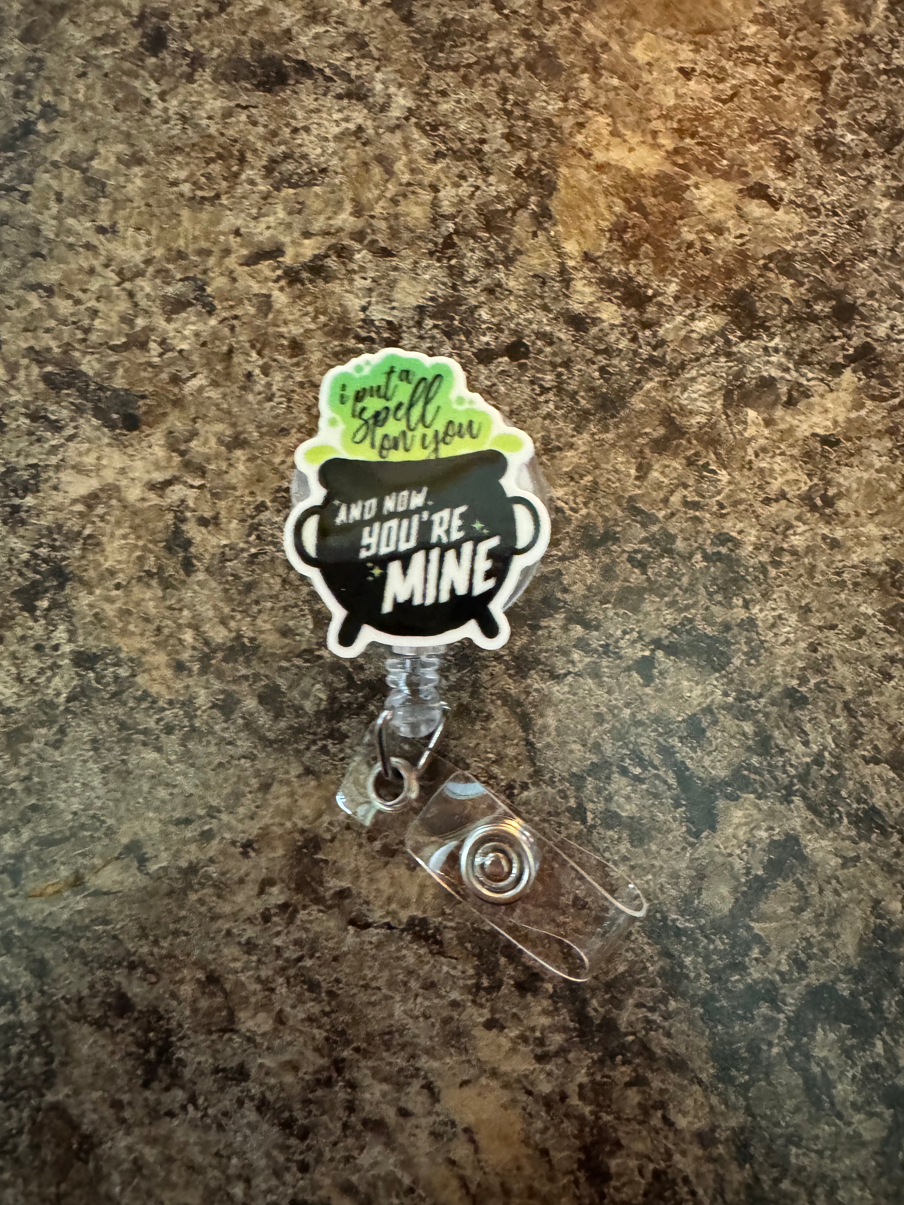 I put a spell on you badge reel