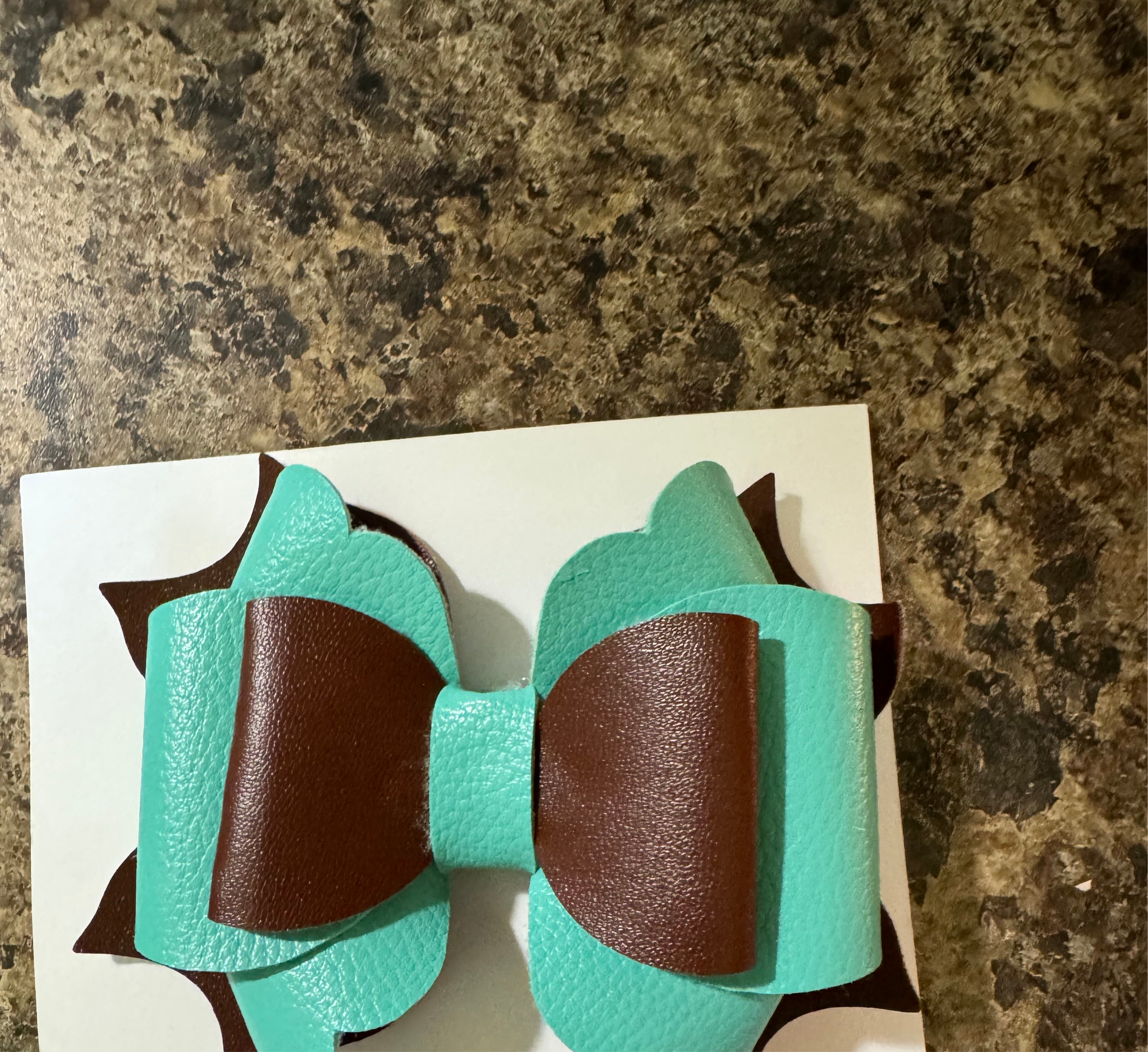 Brown and teal clip