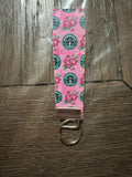 Coffee floral keychain