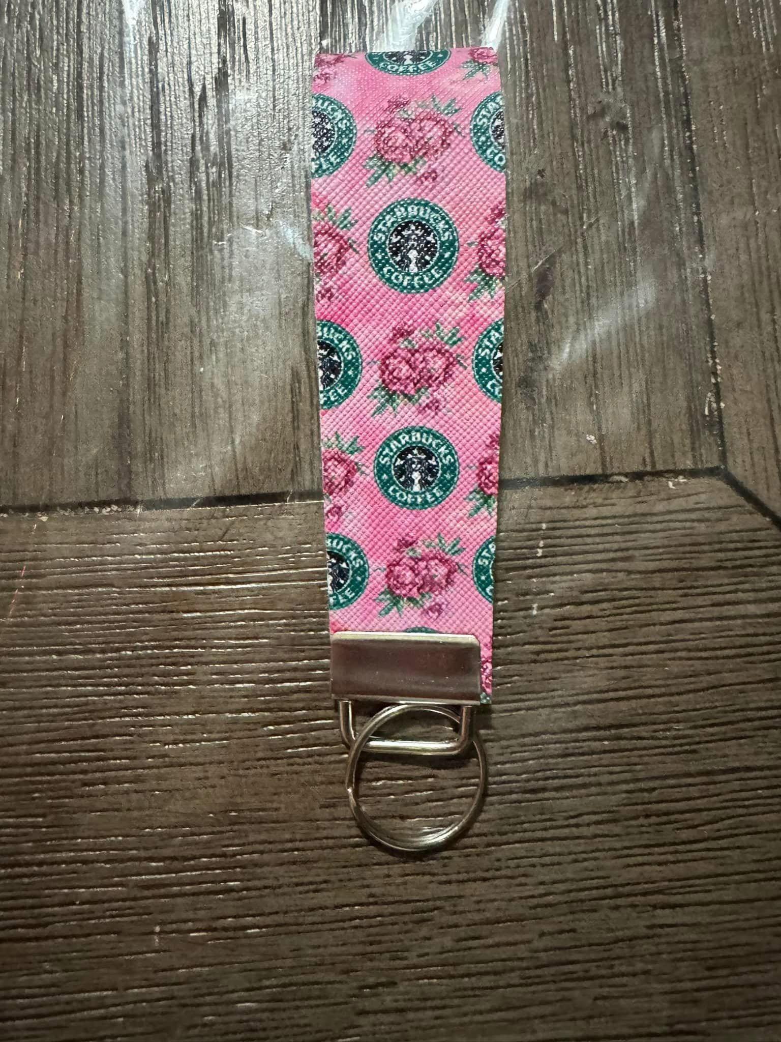 Coffee floral keychain