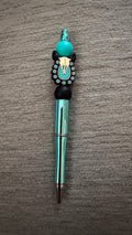 Teal skull pen