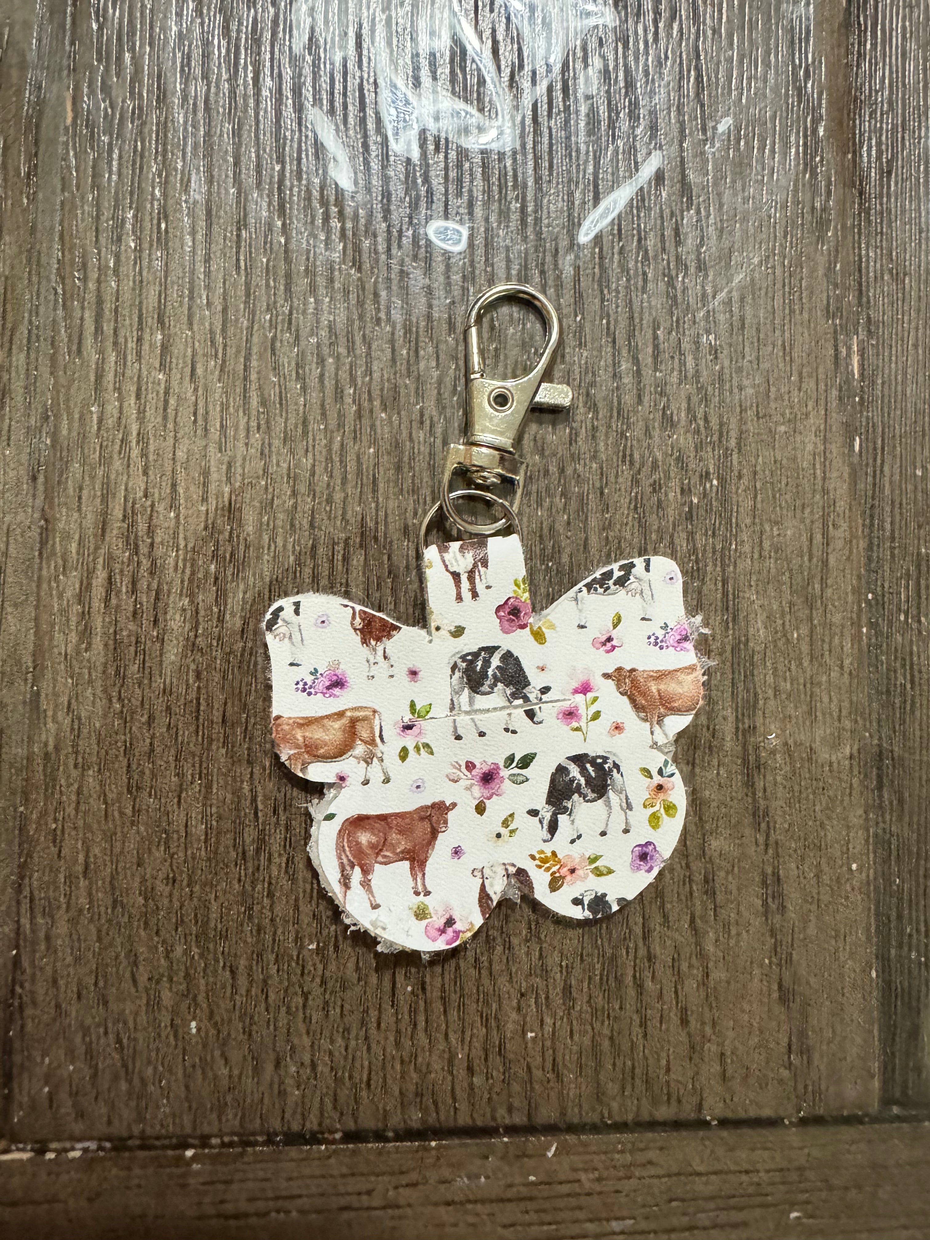 Cow butterfly Aldi keychain