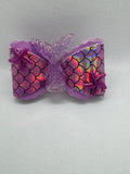 Purple mermaid straw topper bow