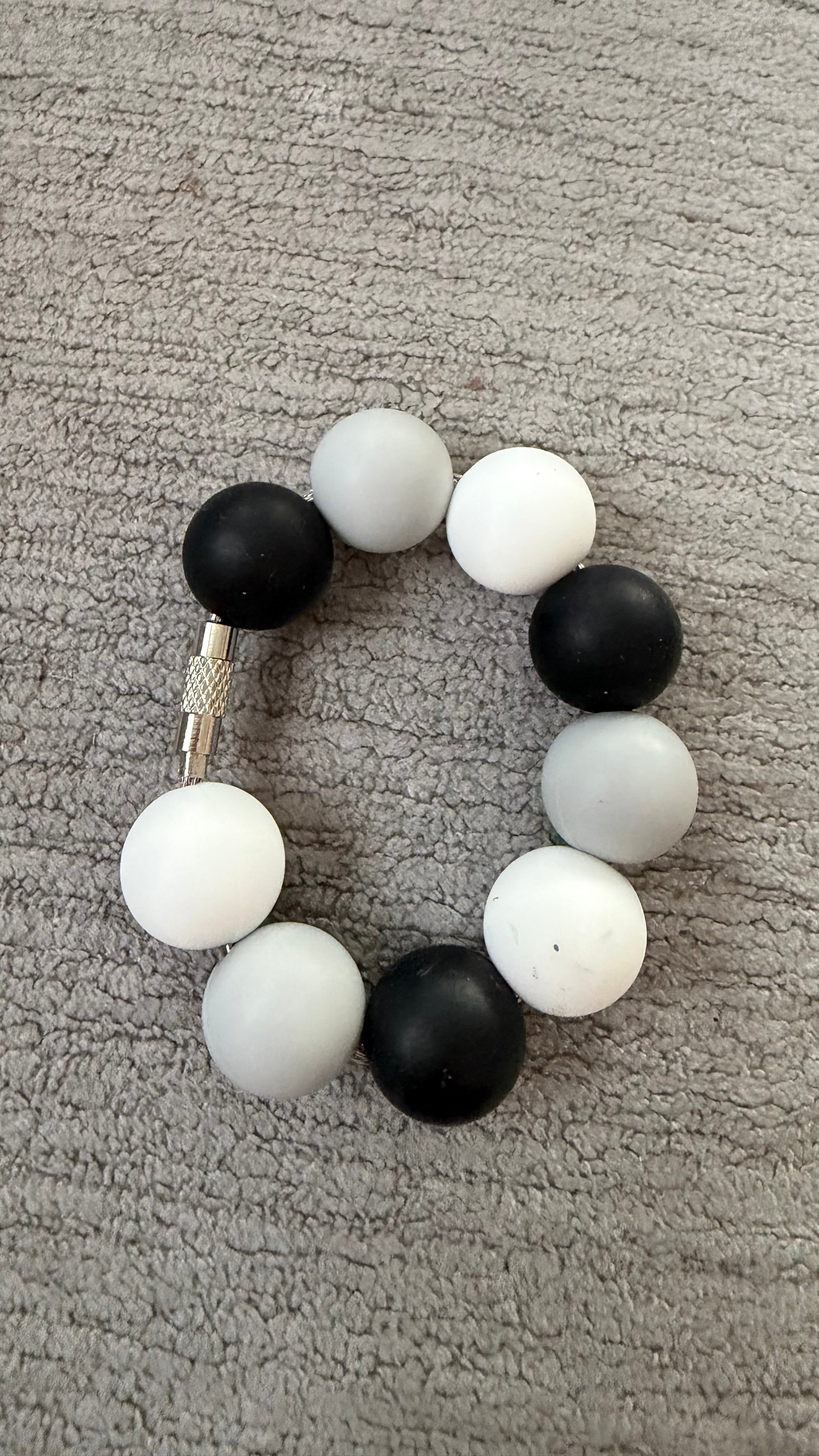 Black white and grey cup charm