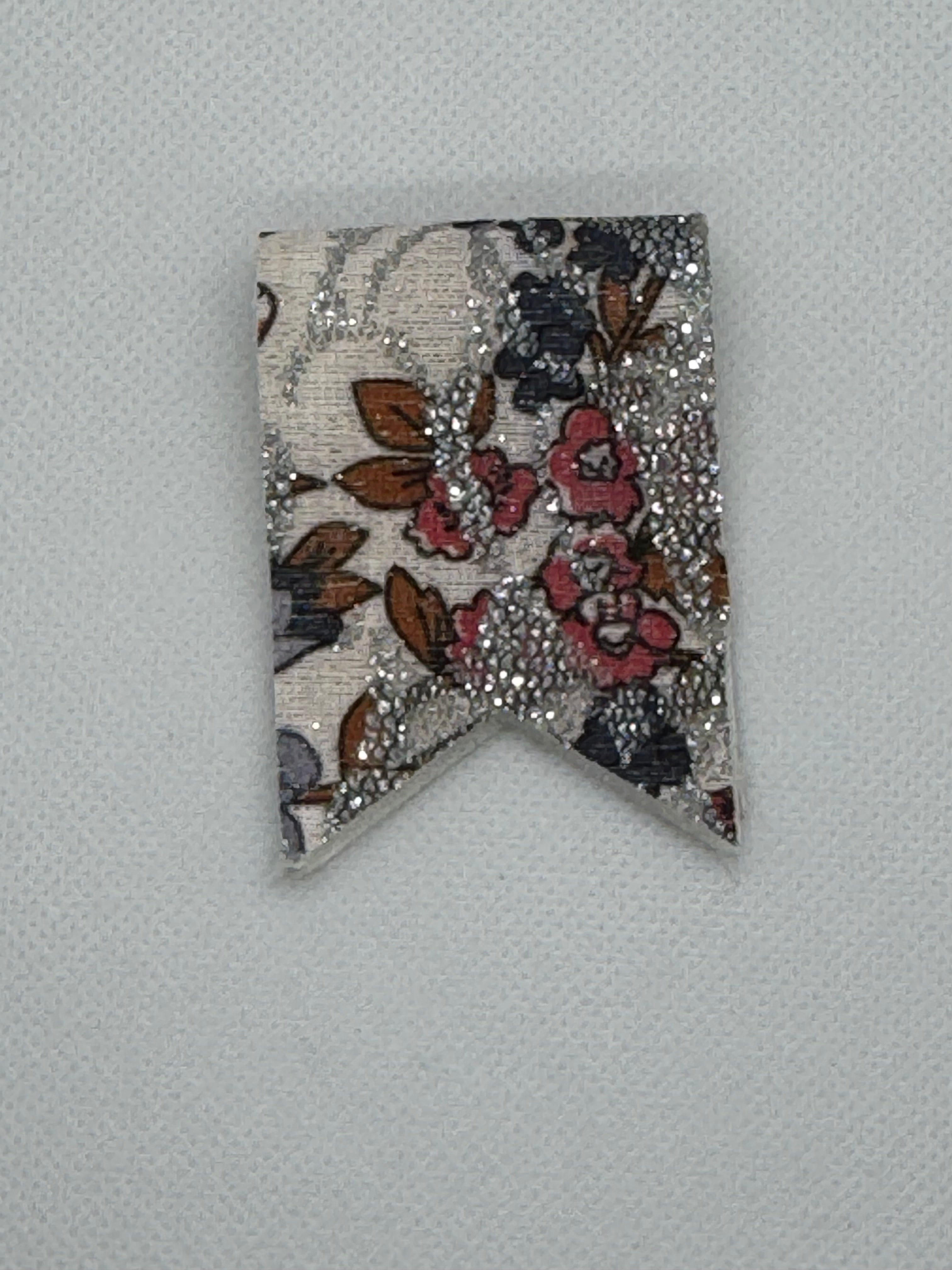 Floral glitter bookmark