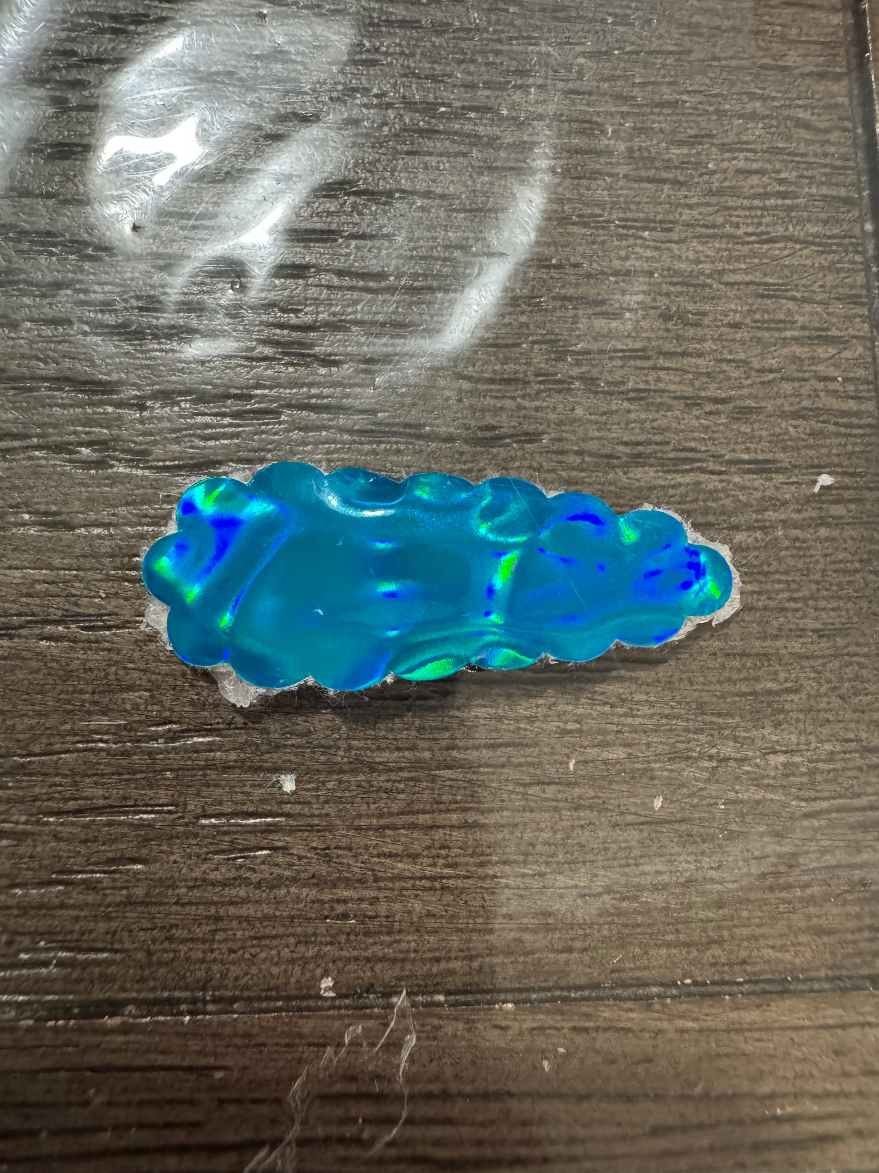 Blue sparkle scalloped snap clip