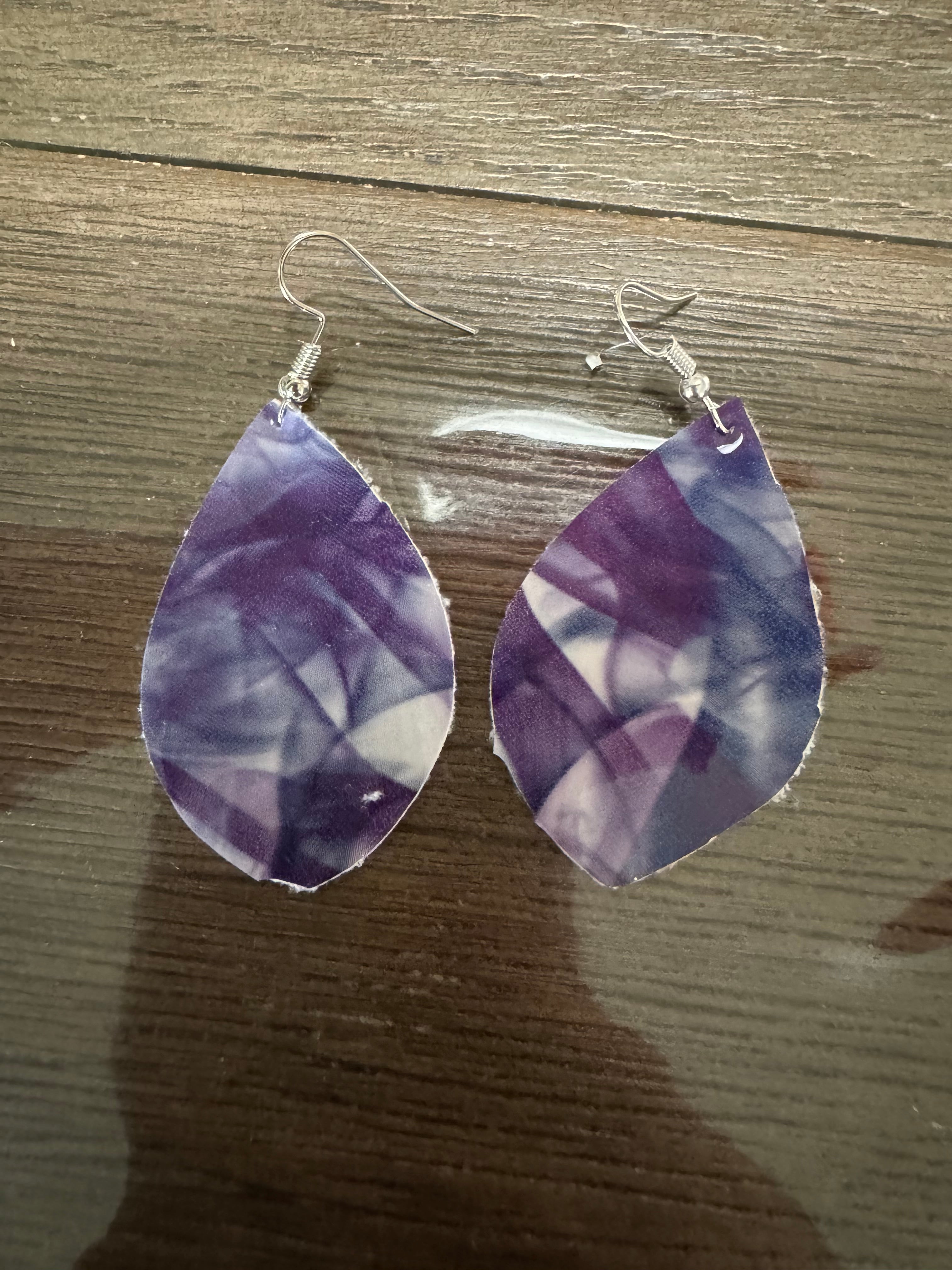 Purple smoke dangle earrings